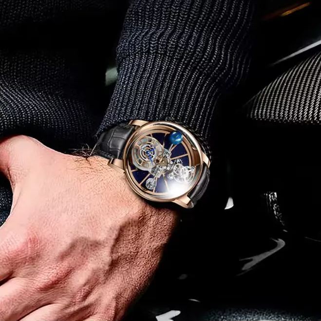 Men's Starry Sky Watch Men's Quartz Watch Clock Earth Theme