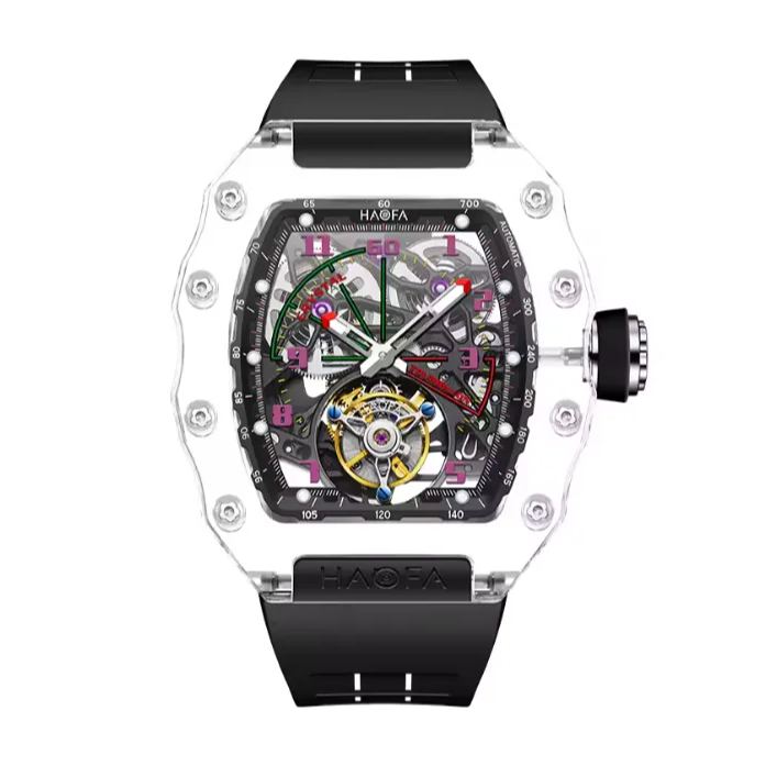 Crystal men's watch luxury transparent hollow waterproof luminous automatic mechanical watch 2210