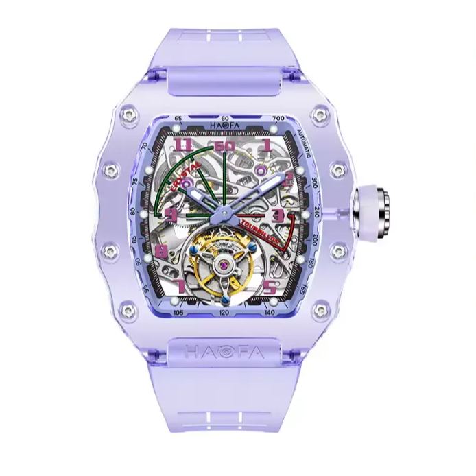 Crystal men's watch luxury transparent hollow waterproof luminous automatic mechanical watch 2210