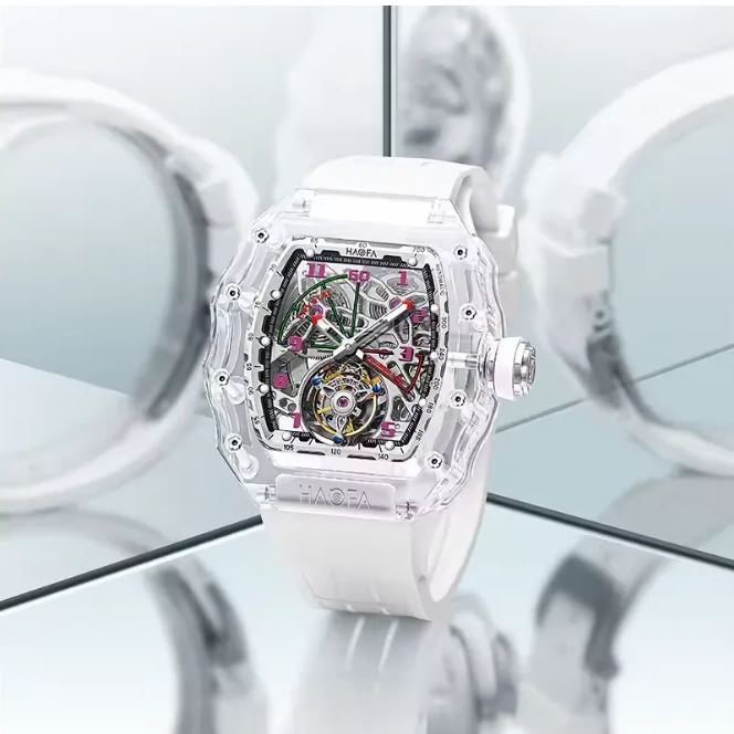 Crystal men's watch luxury transparent hollow waterproof luminous automatic mechanical watch 2210