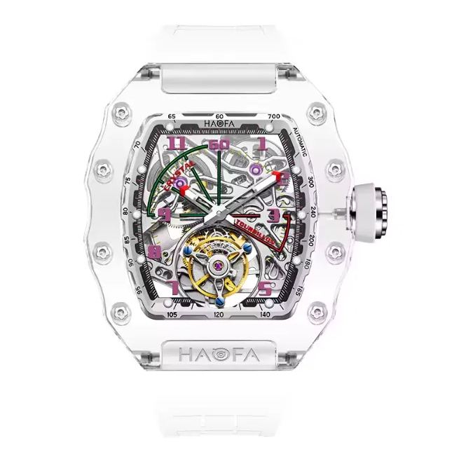 Crystal men's watch luxury transparent hollow waterproof luminous automatic mechanical watch 2210