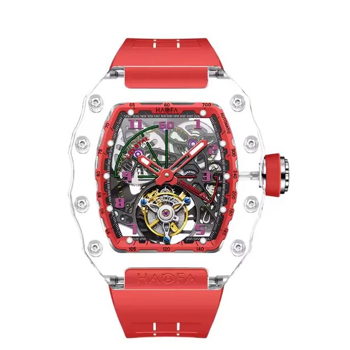 Crystal men's watch luxury transparent hollow waterproof luminous automatic mechanical watch 2210