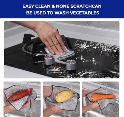 💥 Scrubbing helper - 49%OFF 💥-Multipurpose Wire Dishwashing Rags for Wet and Dry