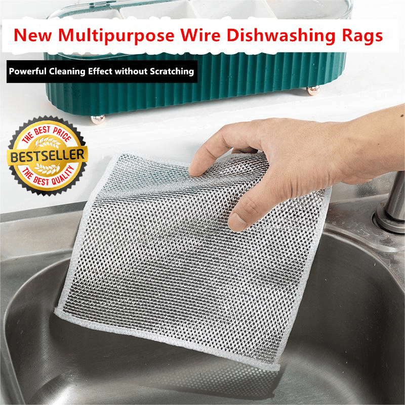 💥 Scrubbing helper - 49%OFF 💥-Multipurpose Wire Dishwashing Rags for Wet and Dry