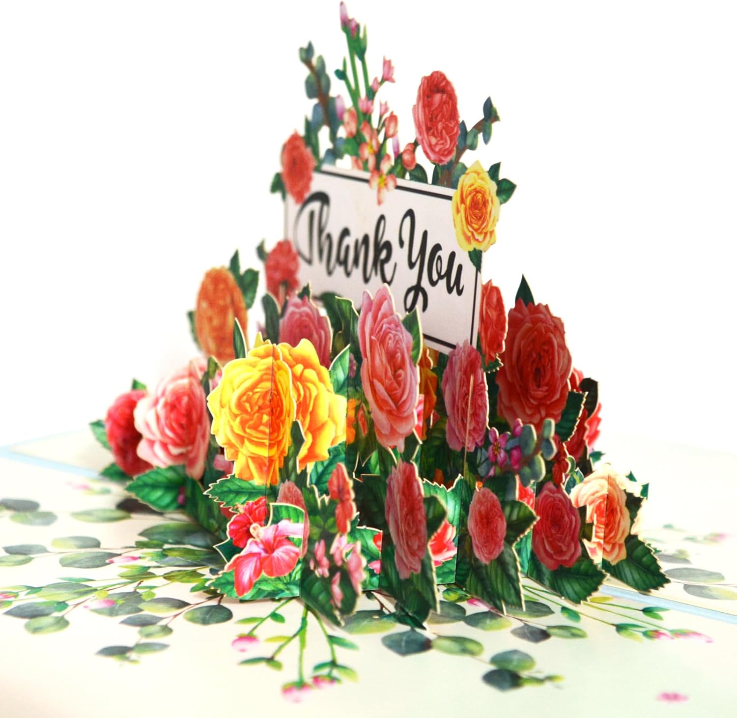 3D Pop Up Thank You Card, Flowers Thank You Card for Teacher Friends Colleagues Mum Grandma Sister