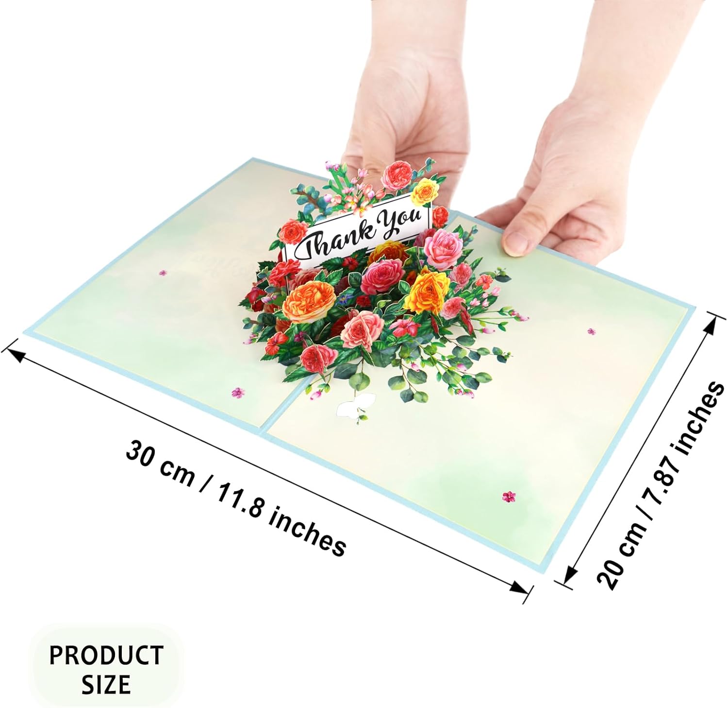 3D Pop Up Thank You Card, Flowers Thank You Card for Teacher Friends Colleagues Mum Grandma Sister