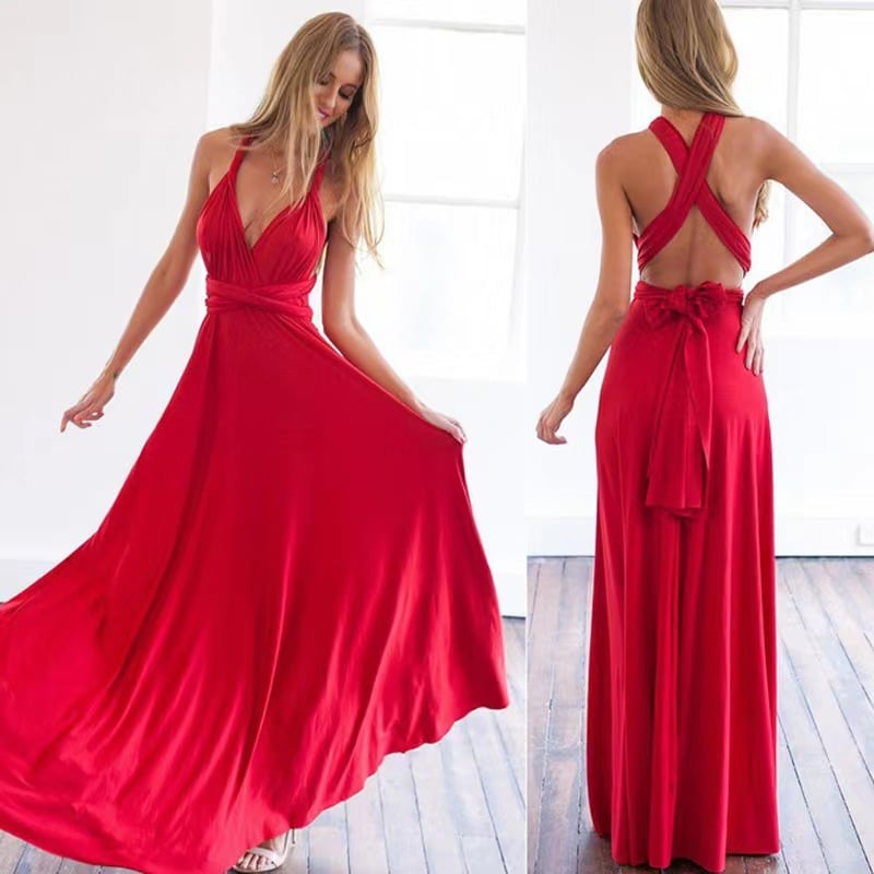 Versatile and Sexy Strap Wrap Dress - Bridesmaid Dress 