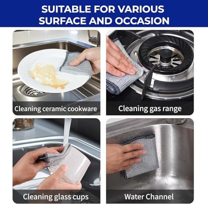 💥 Scrubbing helper - 49%OFF 💥-Multipurpose Wire Dishwashing Rags for Wet and Dry