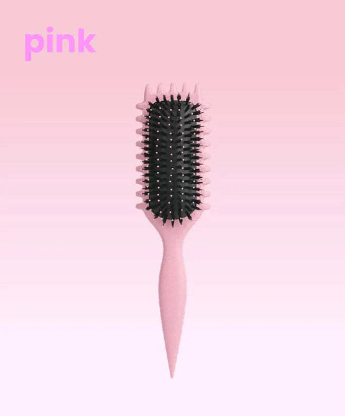 Cepillo para definir y peinar rizos con puntas para desenredar, dar forma y definir el cabello rizado para mujeres, reduce los tirones y la separación de rizos (morado)