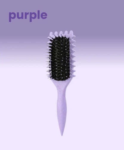 Cepillo para definir y peinar rizos con puntas para desenredar, dar forma y definir el cabello rizado para mujeres, reduce los tirones y la separación de rizos (morado)