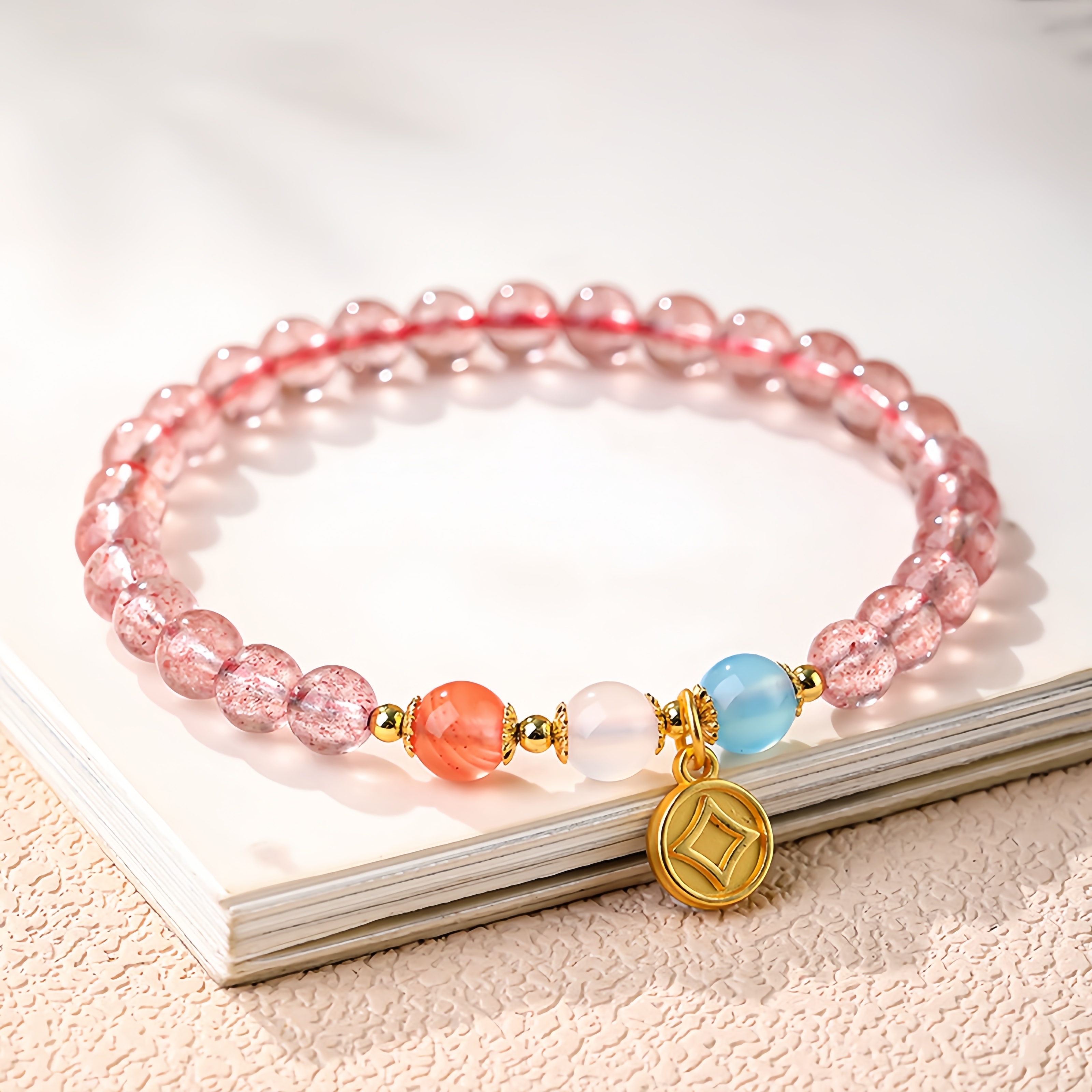 Icy Rose Quartz Bracelet - Love Attraction Crystal Jewelry for Women