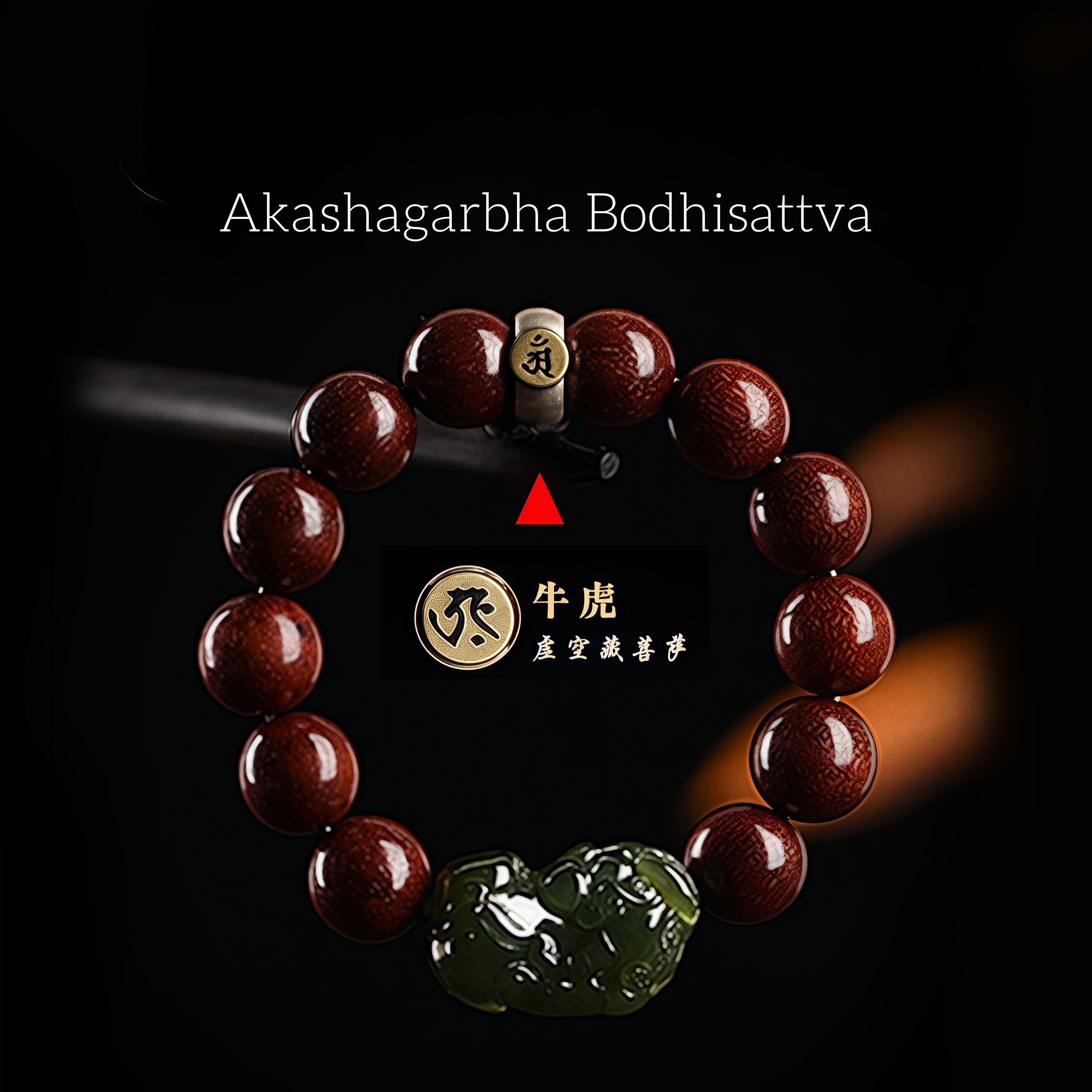 Natural Red Sandalwood Bracelet - Pi Xiu & Zodiac Buddha