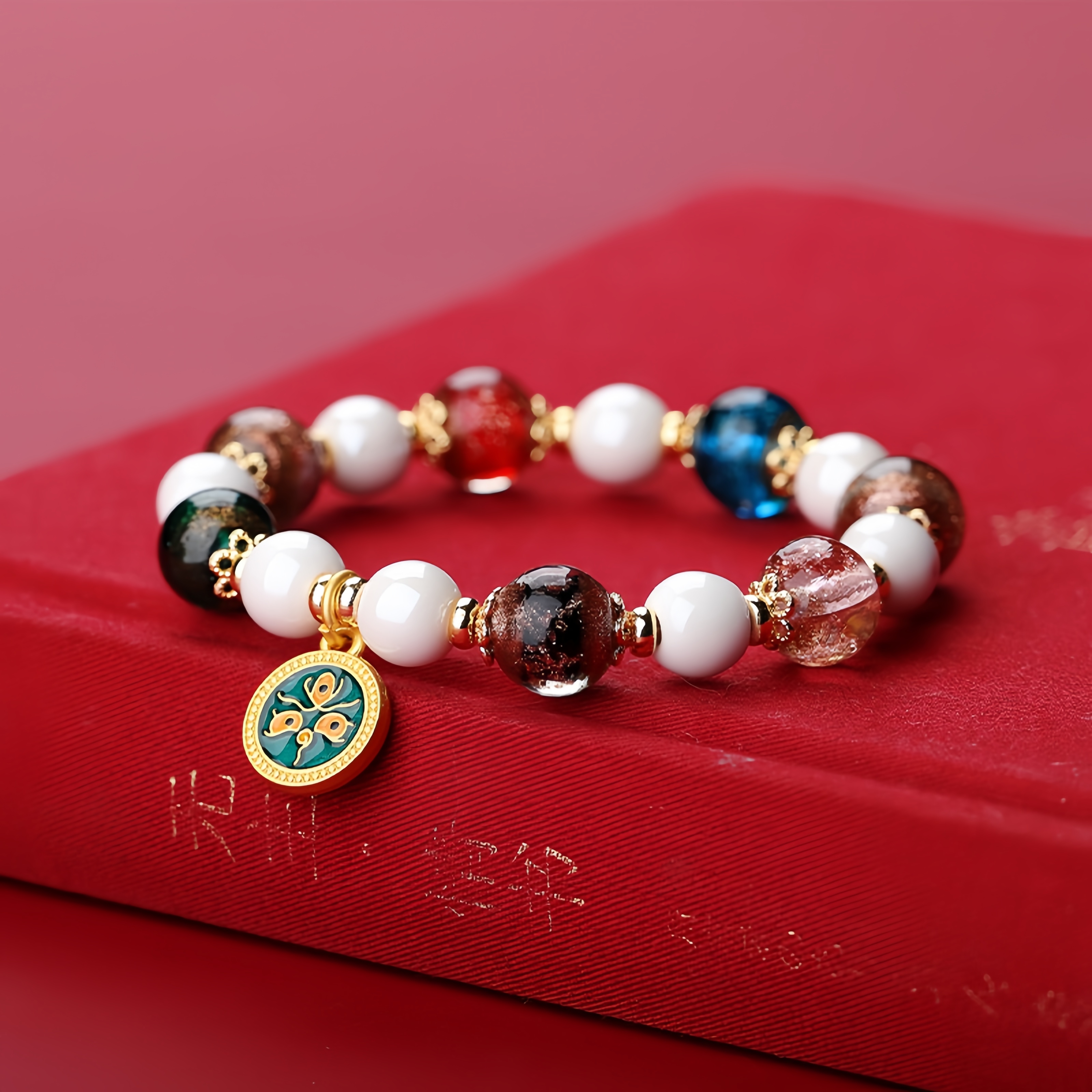 Han Dynasty Ash Bracelet - Gold Foil & Ceramic