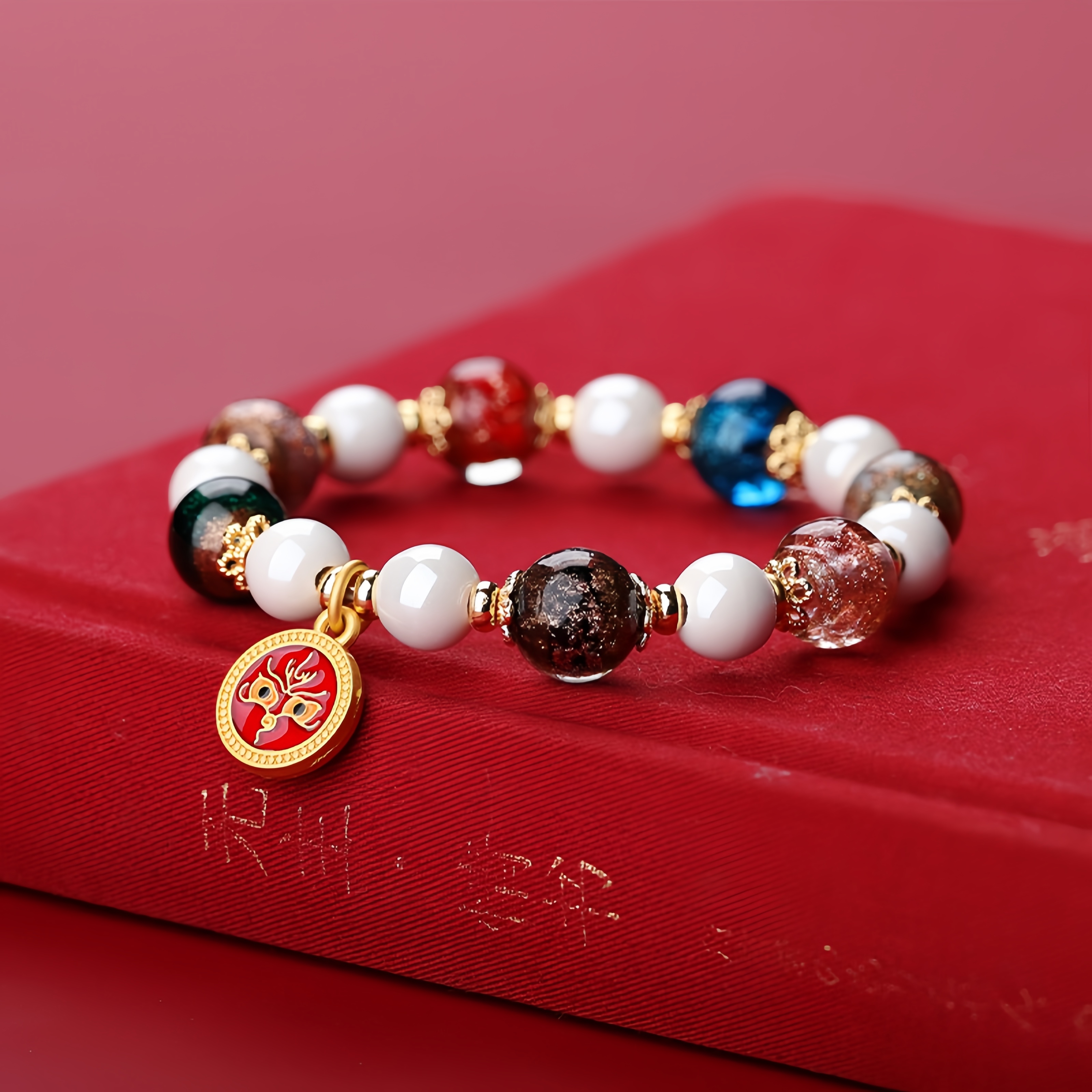 Han Dynasty Ash Bracelet - Gold Foil & Ceramic