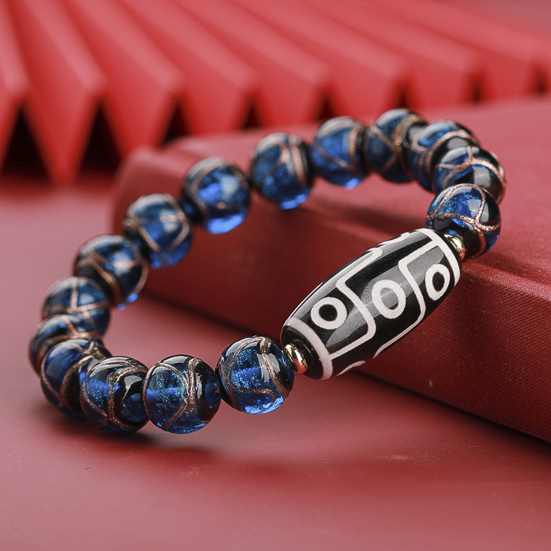 Incense Ash Glaze Dzi Bead Bracelet: Unlock Positive Energy & Spiritual Protection