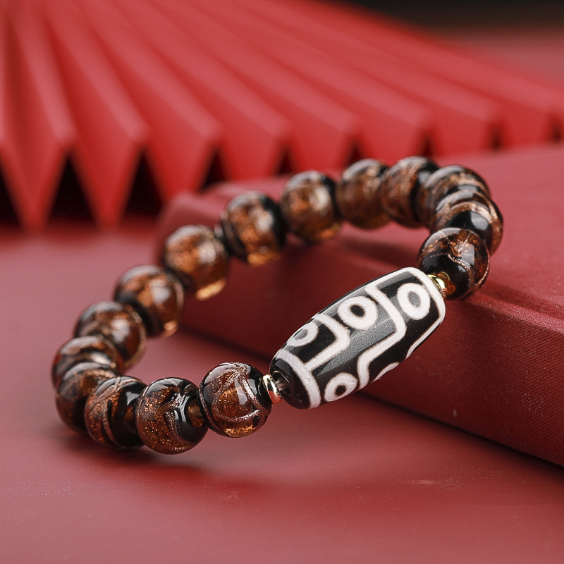 Incense Ash Glaze Dzi Bead Bracelet: Unlock Positive Energy & Spiritual Protection