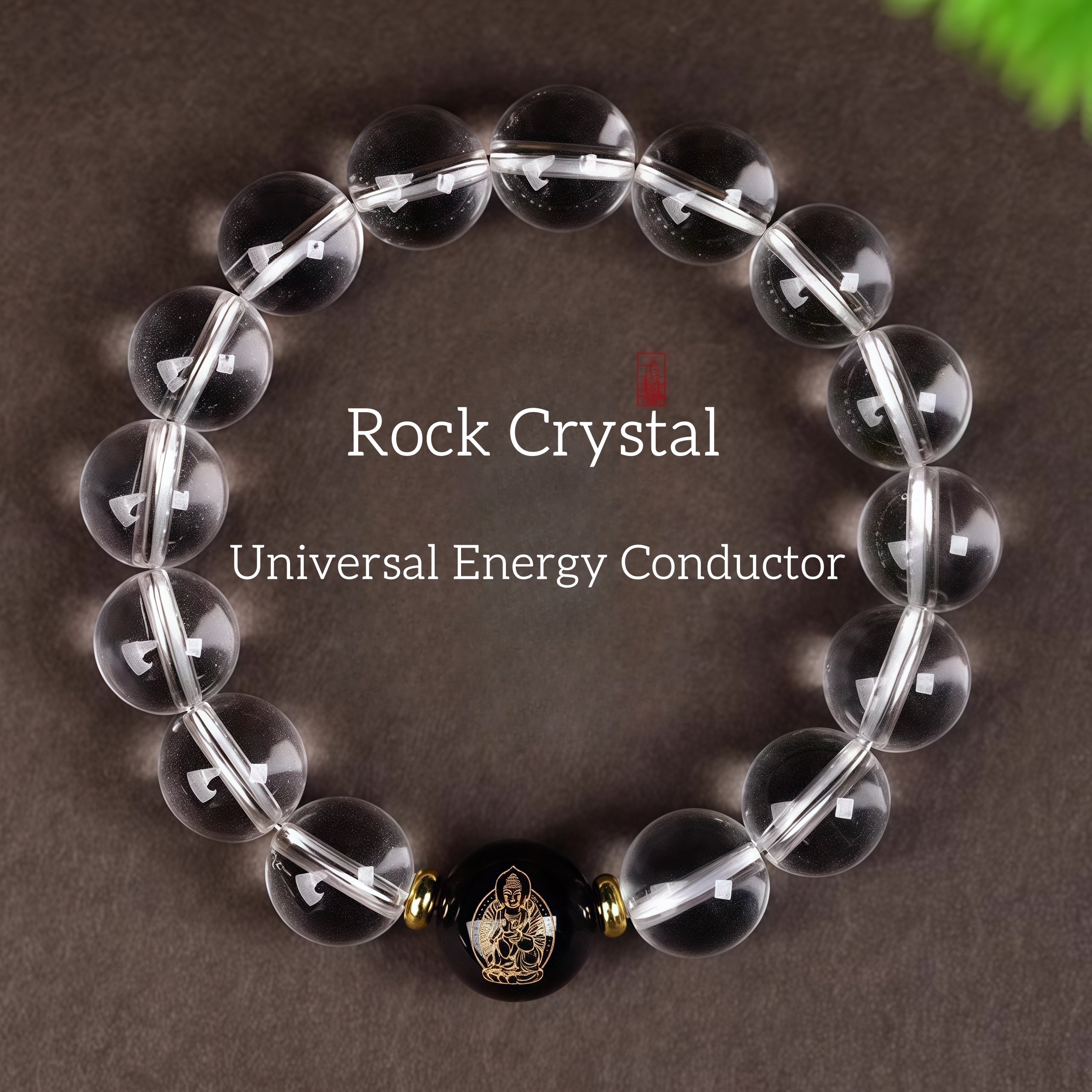 Natural White Crystal & Black Onyx Buddha Bracelet - Spiritual Armor