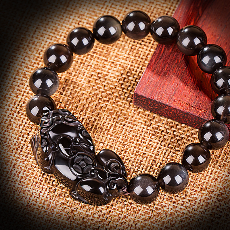 Black Obsidian Pi Xiu Bracelet - Wealth & Protection
