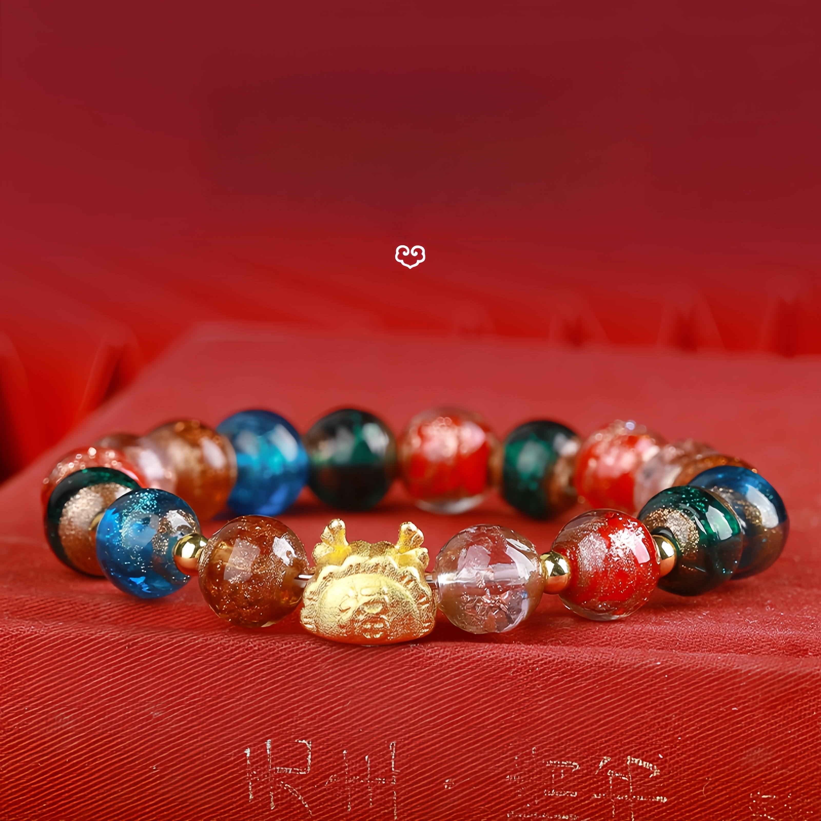 Incense Ash Glass Fu Bracelet - Temple Blessings & Luck