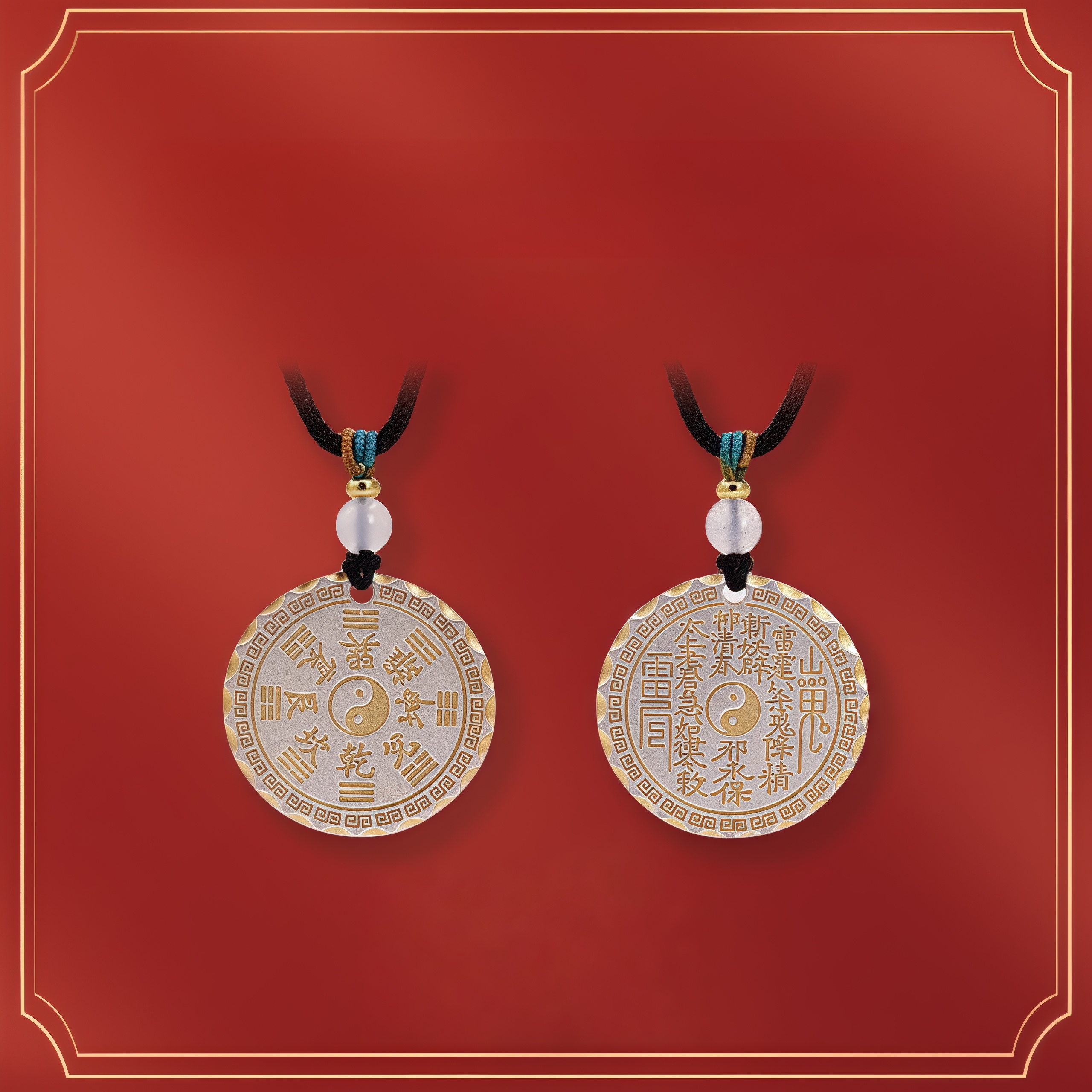 Shan Gui Coin Pendant - 999 Silver Ba Gua Protection