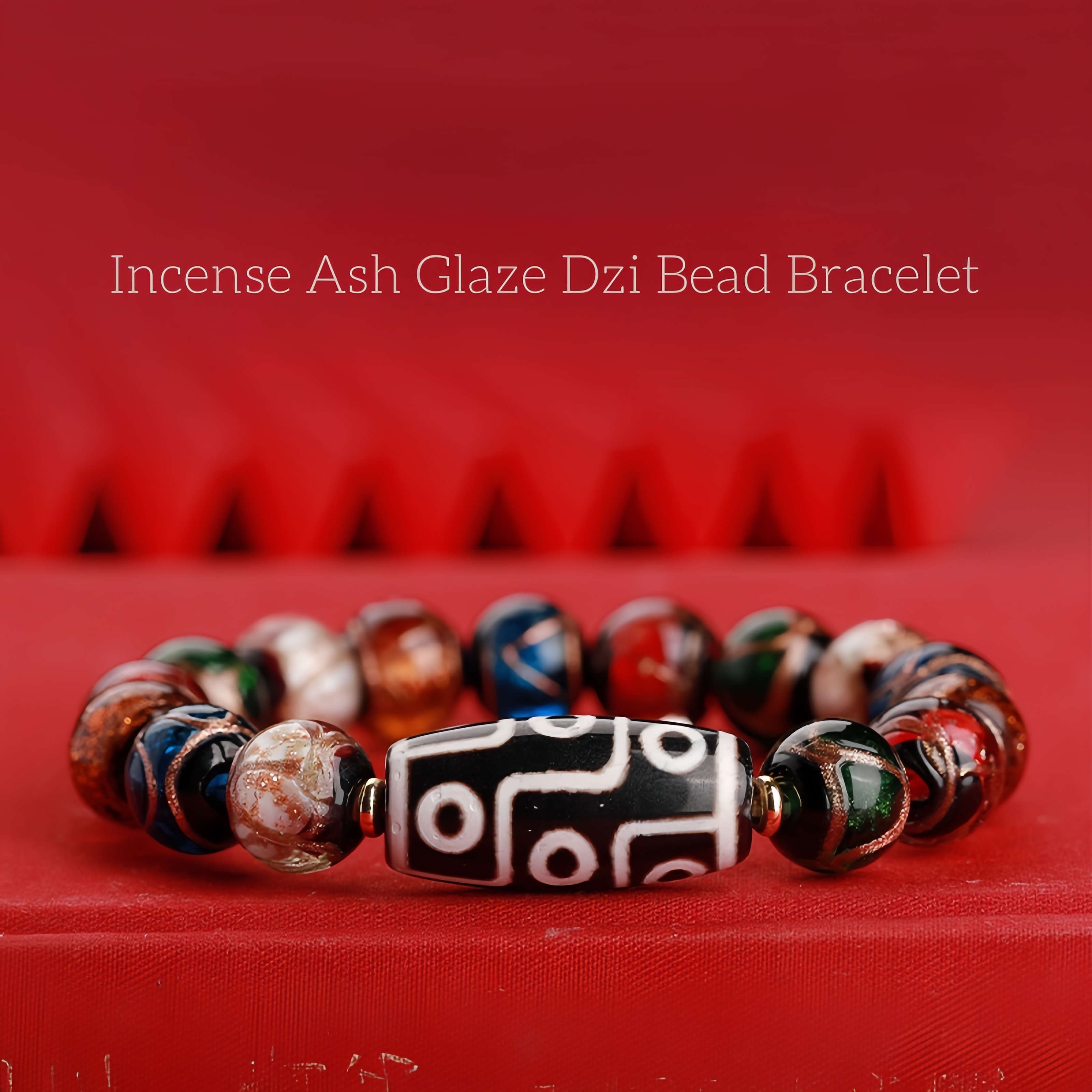 Incense Ash Glaze Dzi Bead Bracelet: Unlock Positive Energy & Spiritual Protection