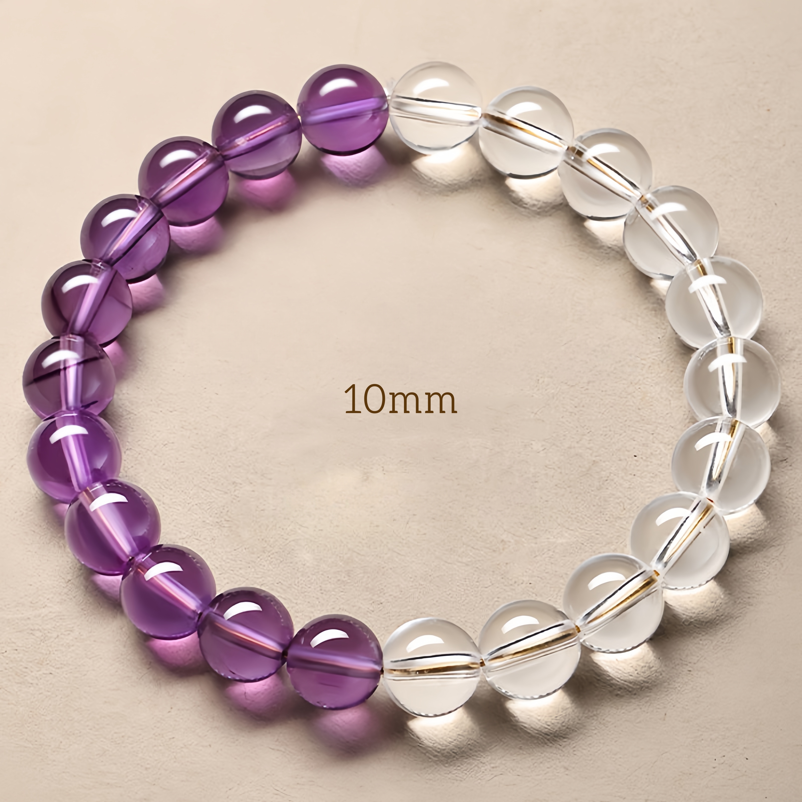 White Crystal & Amethyst Bracelet - Chakra Balance Spiritual Jewelry