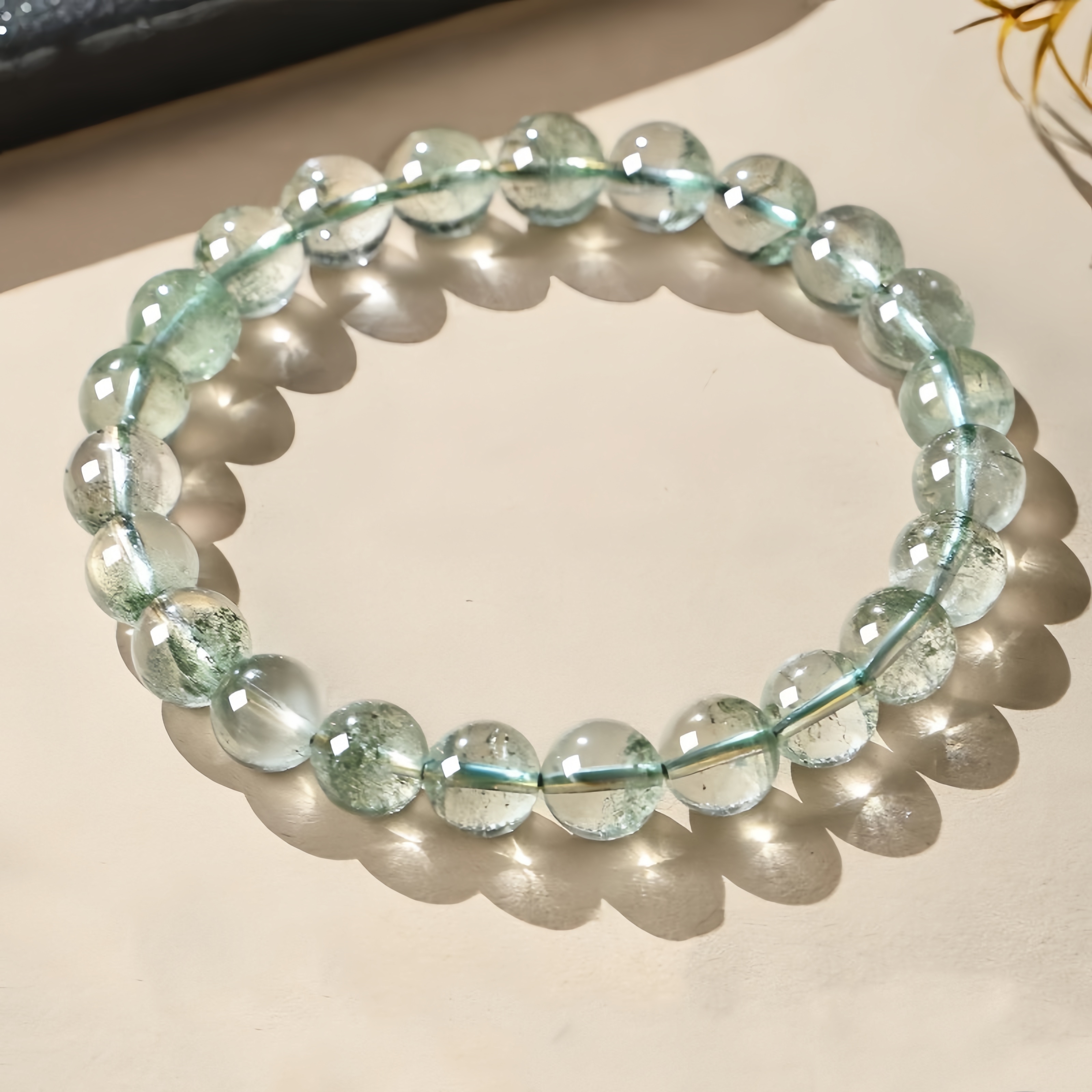 Natural Green Phantom Quartz Bracelet - Wealth & Energy