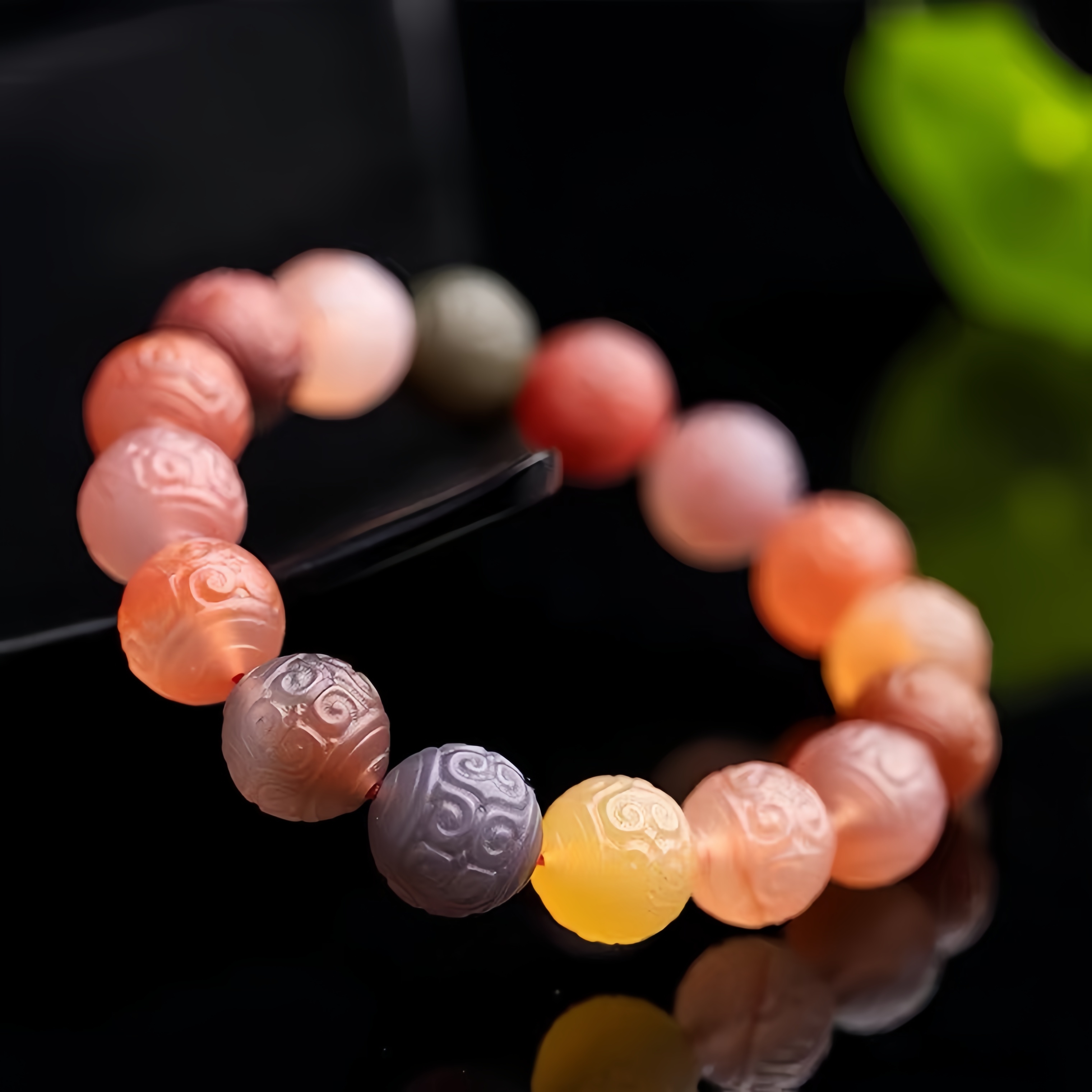 Candy Yanyuan Agate Bracelet - Chalcedony Key Pattern