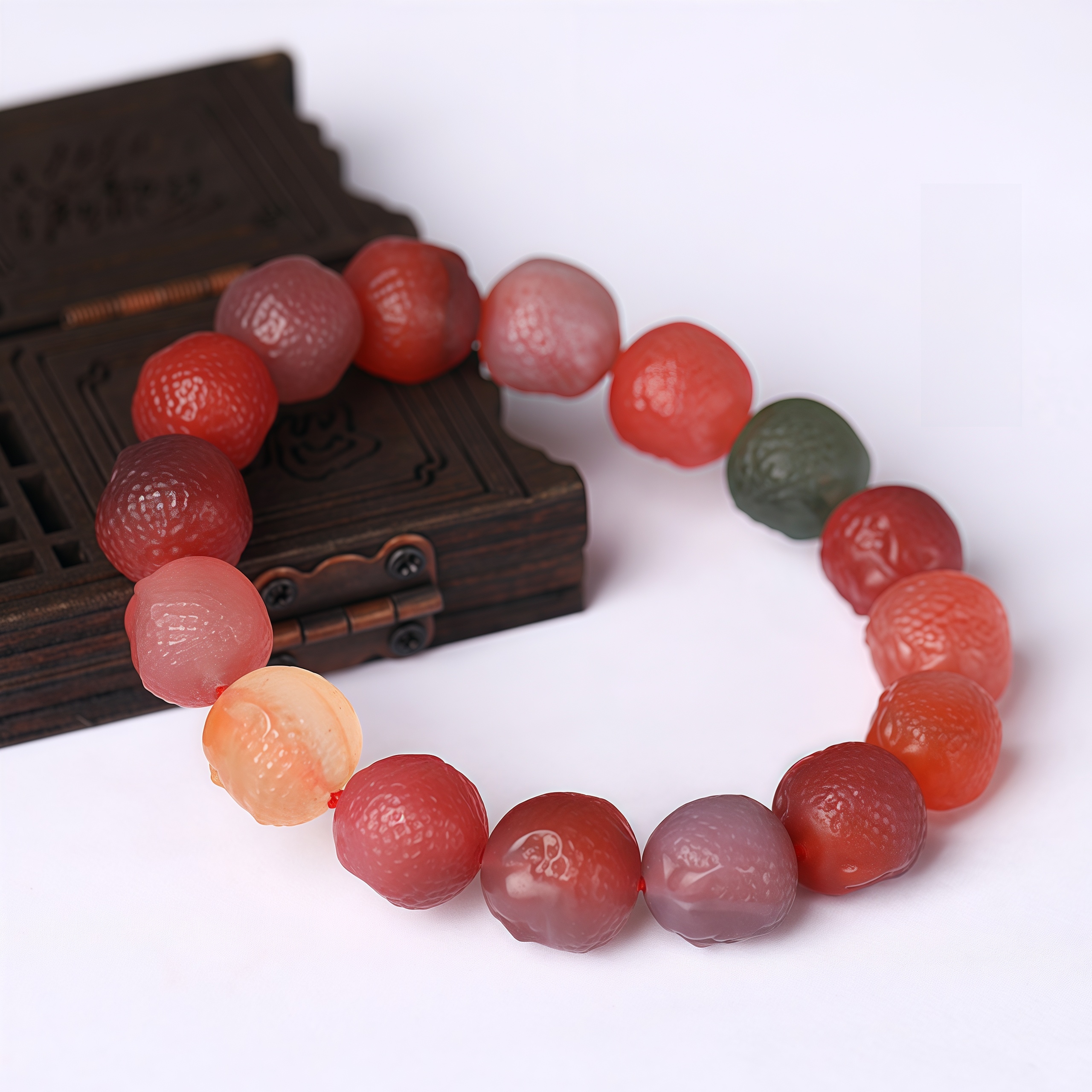 Natural Yanyuan Agate Buddha Bracelet - Hand-Carved Blessings