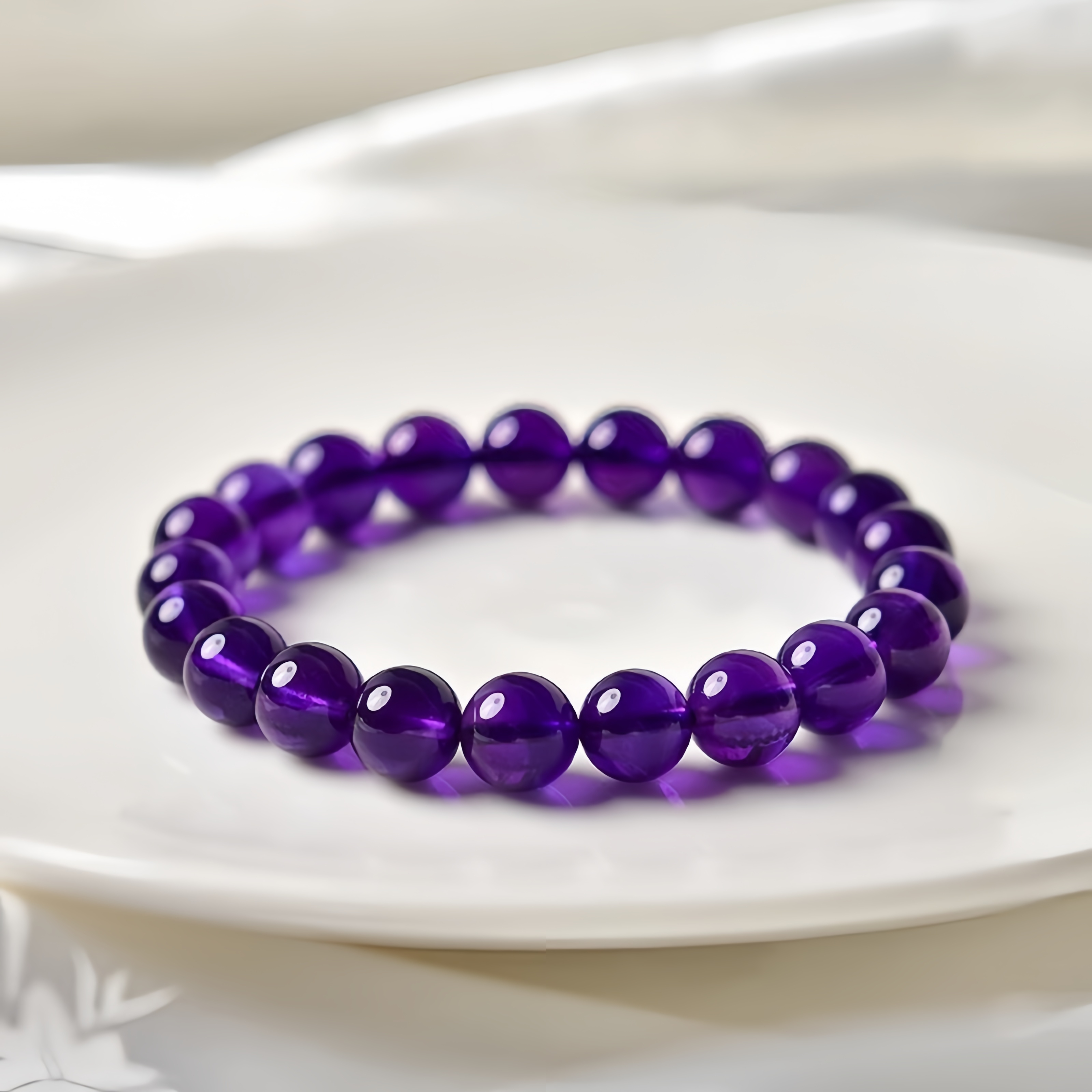 Uruguayan Amethyst Bracelet - Deep Purple Energy