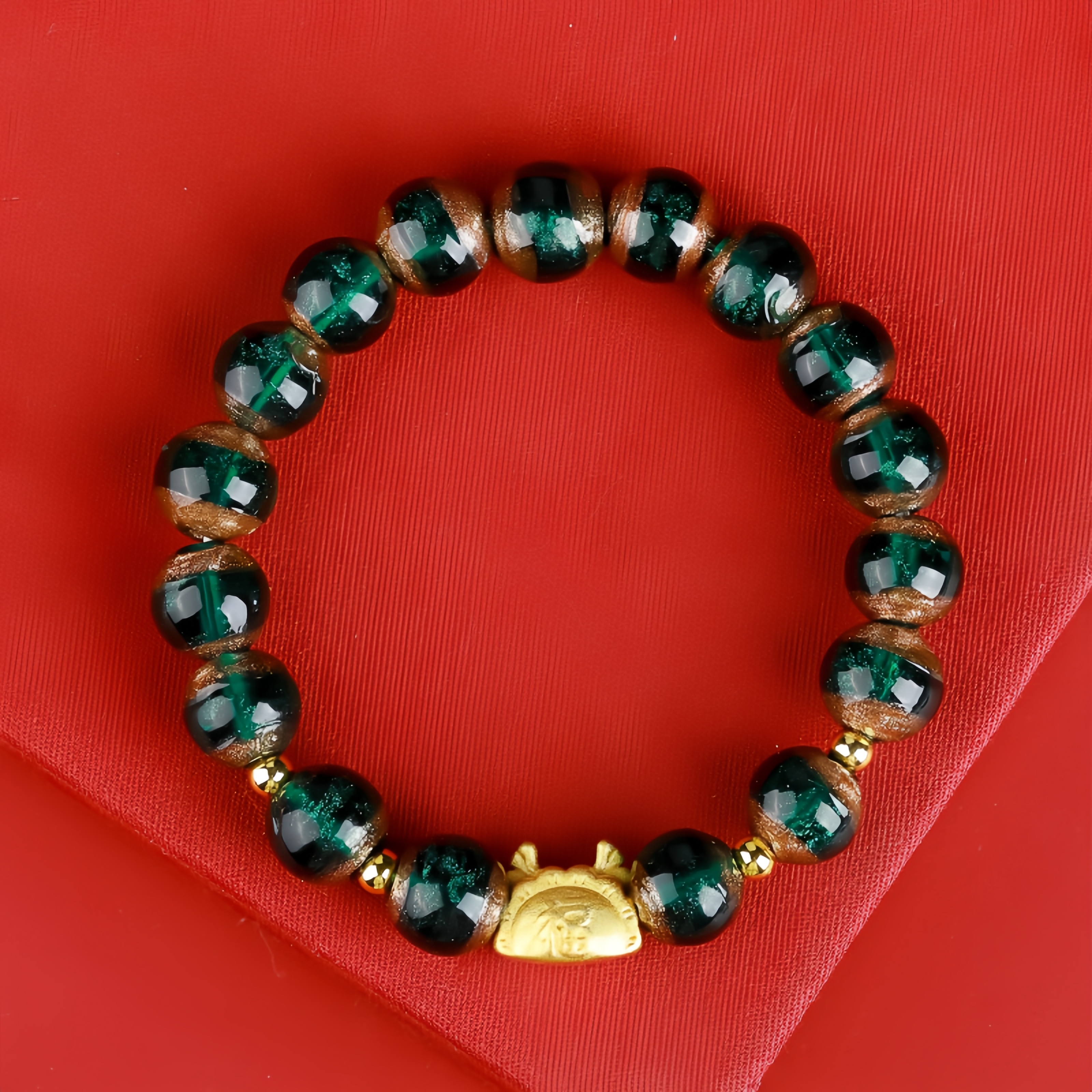 Incense Ash Glass Fu Bracelet - Temple Blessings & Luck