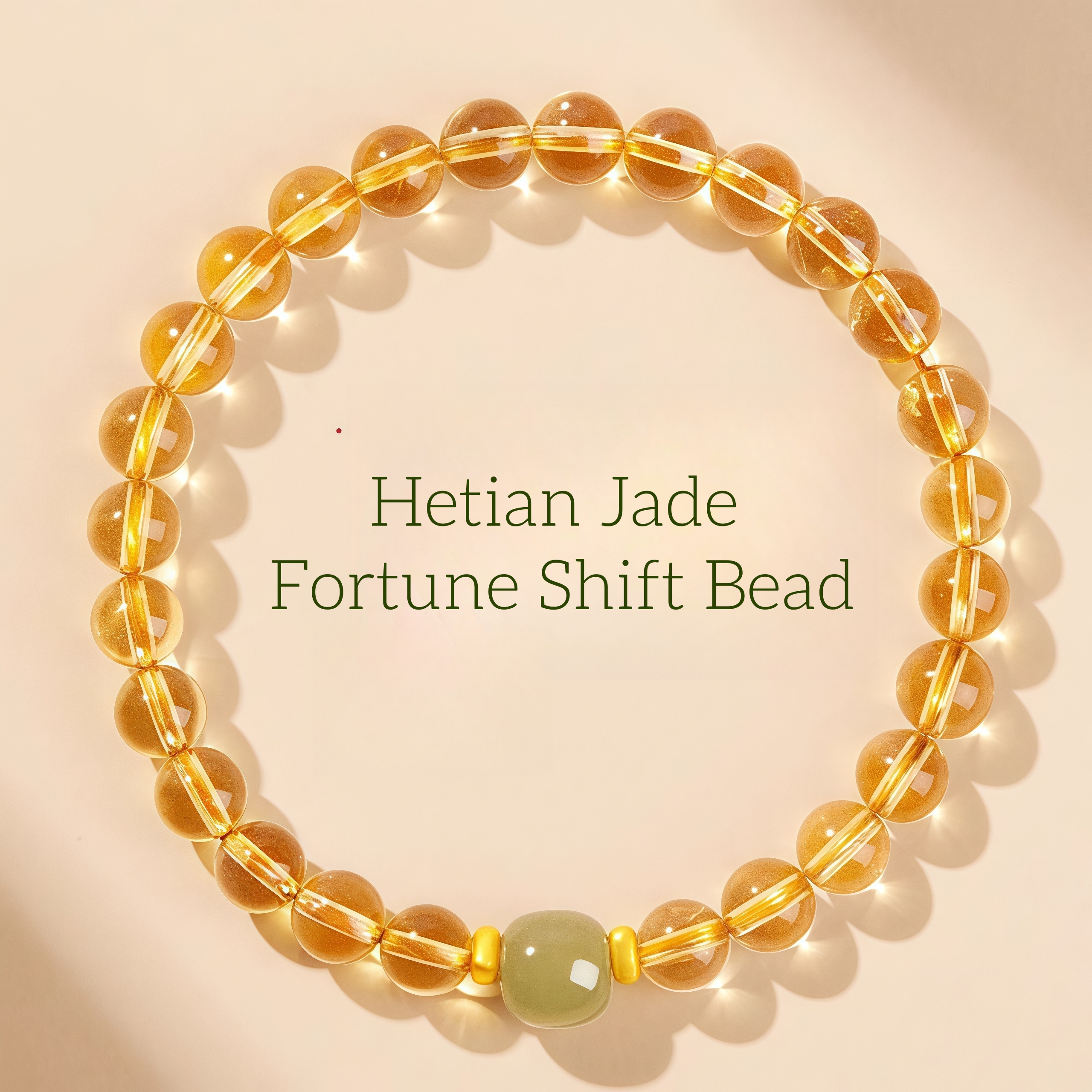 Citrine & Hetian Jade Fortune Bead Bracelet