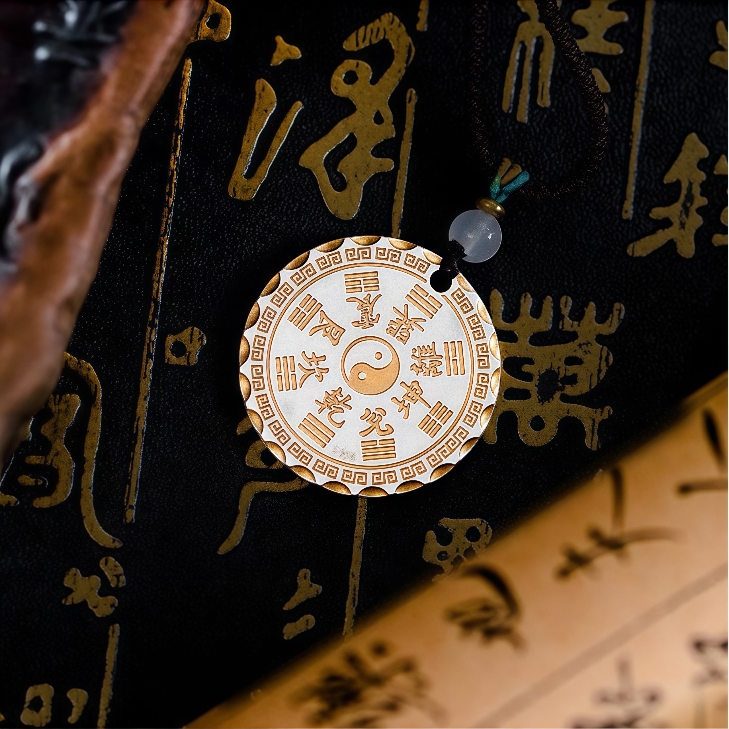 Shan Gui Coin Pendant - 999 Silver Ba Gua Protection