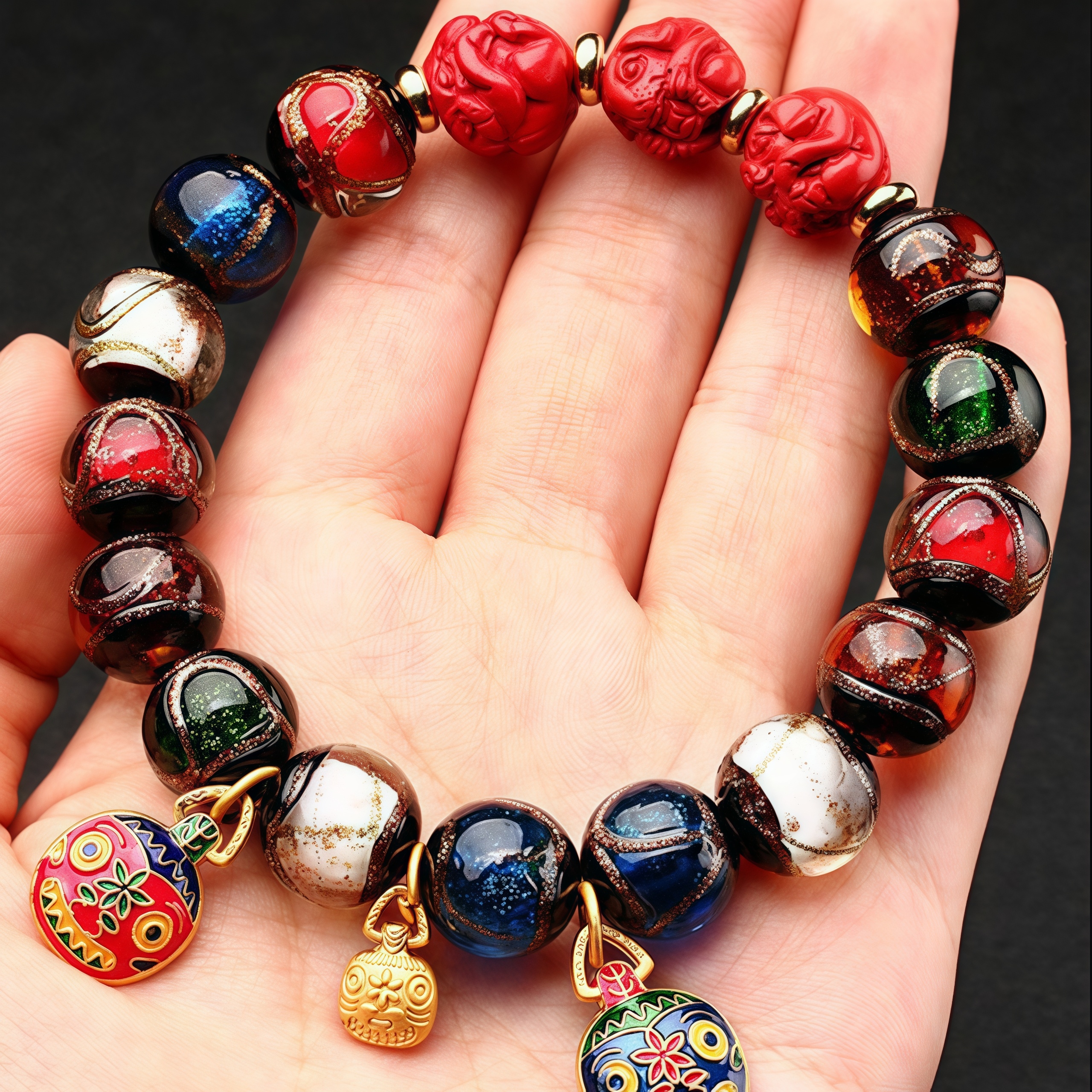 Cinnabar Zodiac Pi Xiu Liuli Bracelet
