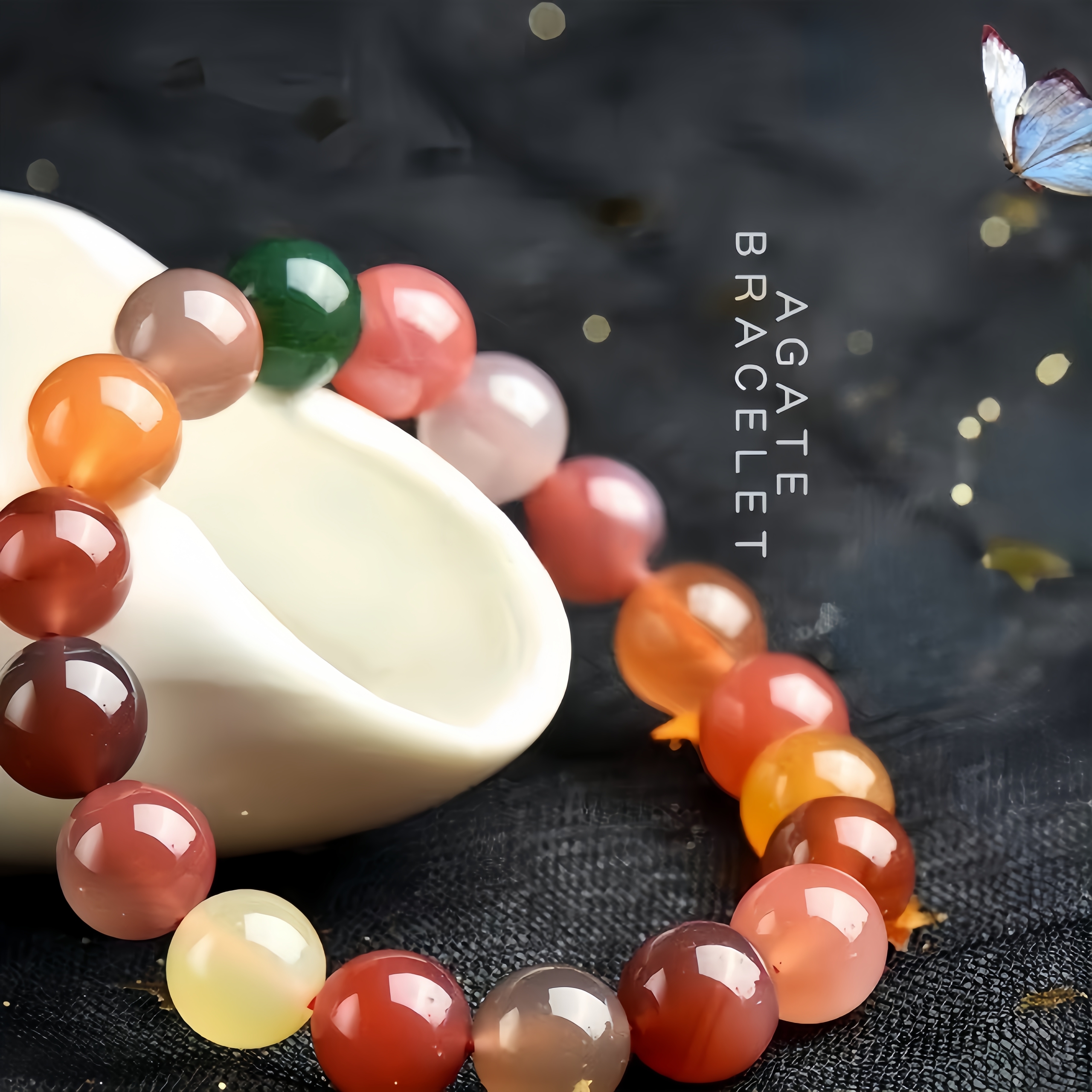 Natural Candy-Color Salt Source Agate Bracelet - Seven-Color Healing Crystal Jewelry