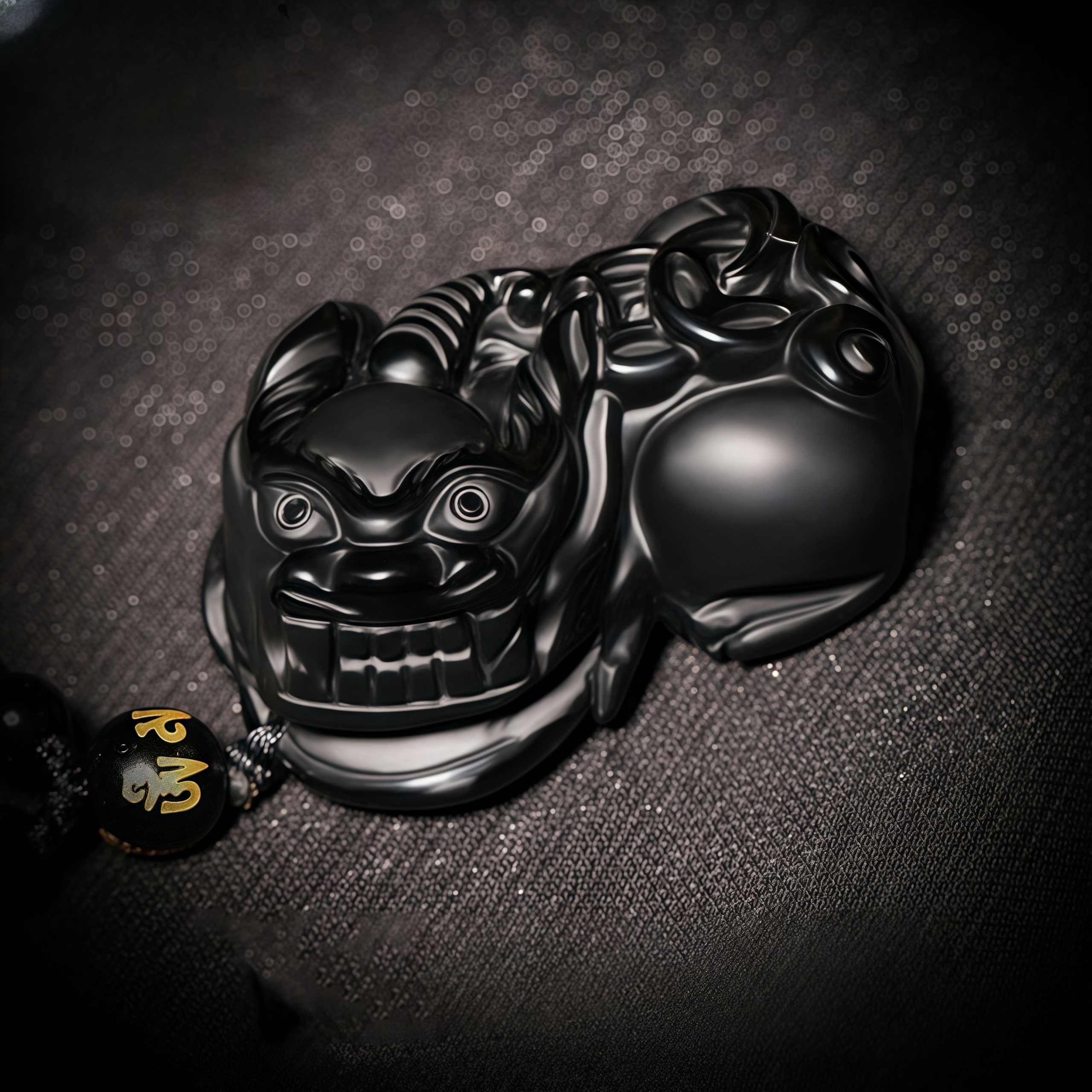 Elite Pi Xiu Black/Ice Obsidian Pendant - CEO Wealth & Power Amulet
