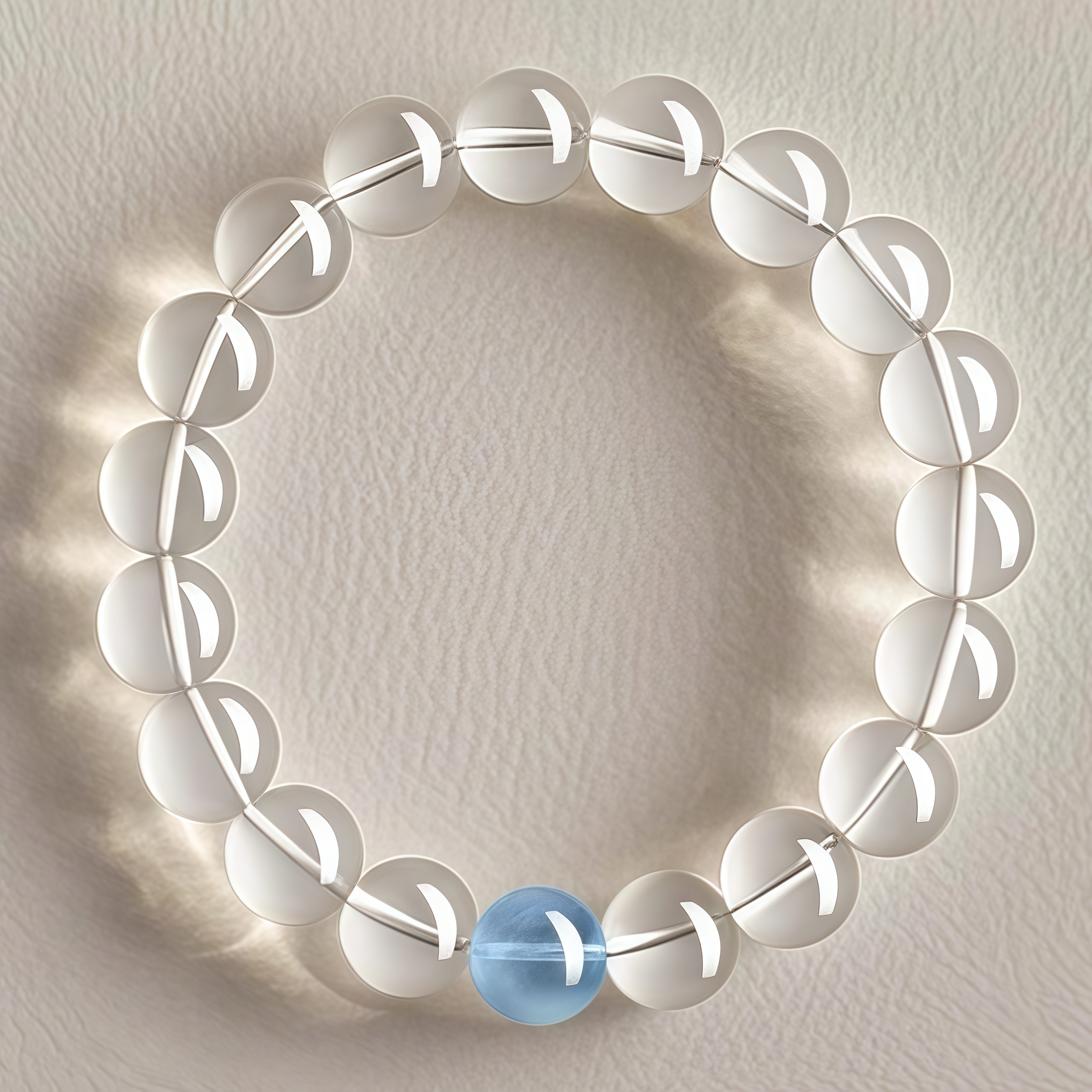 Natural White Crystal & Aquamarine Bracelet - Healing Energy Jewelry for Women