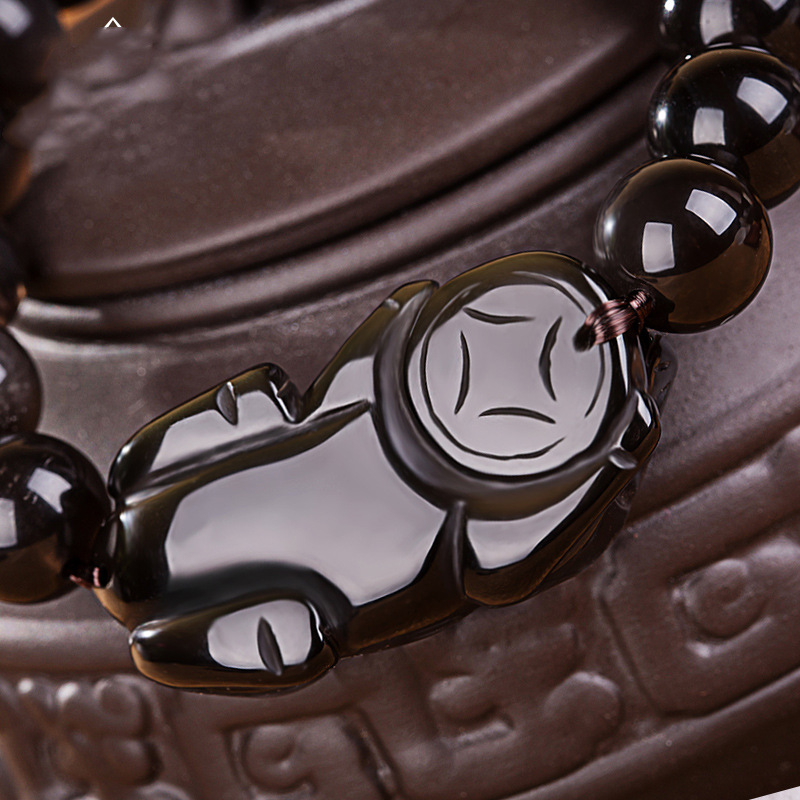 Black Obsidian Pi Xiu Bracelet - Wealth & Protection