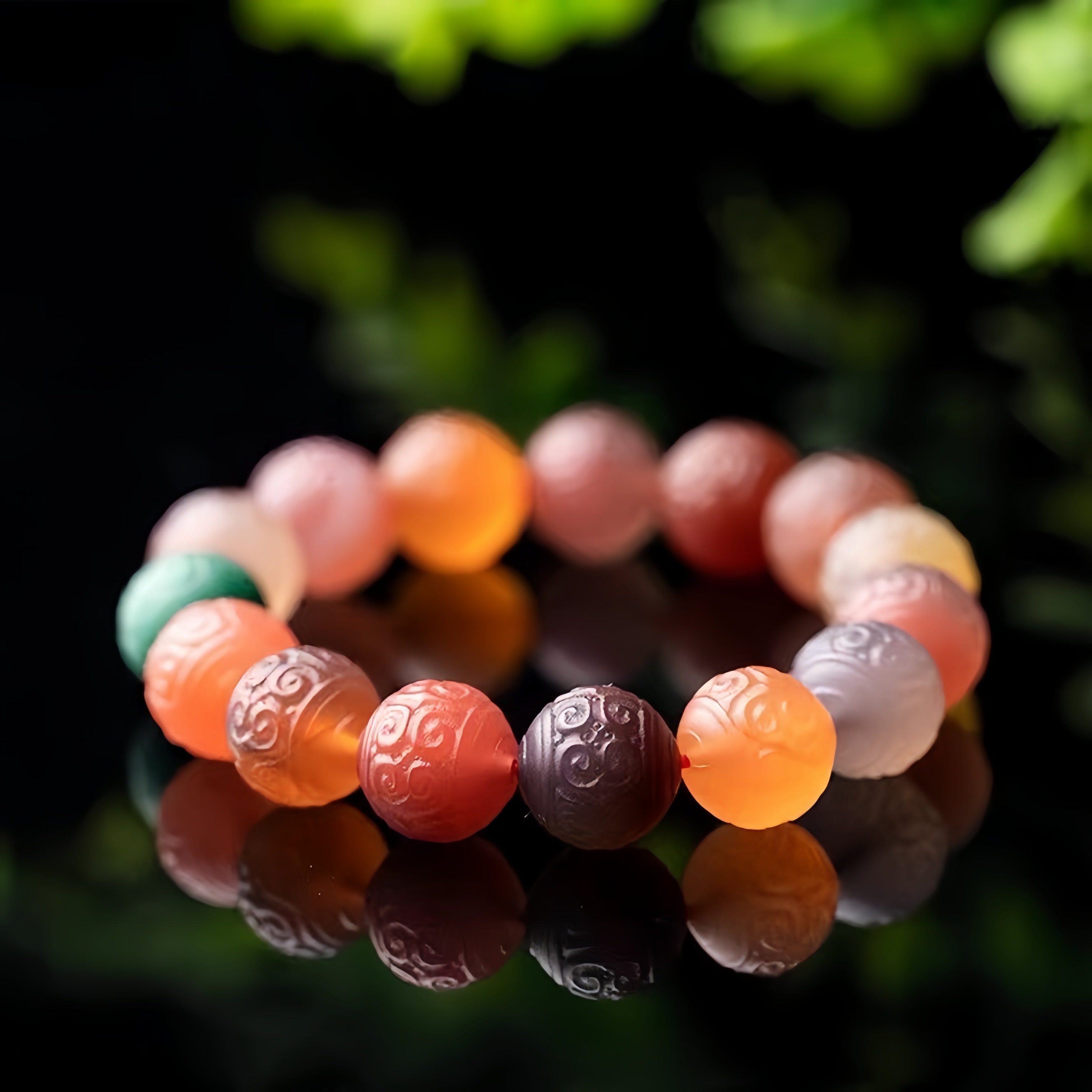 Candy Yanyuan Agate Bracelet - Chalcedony Key Pattern