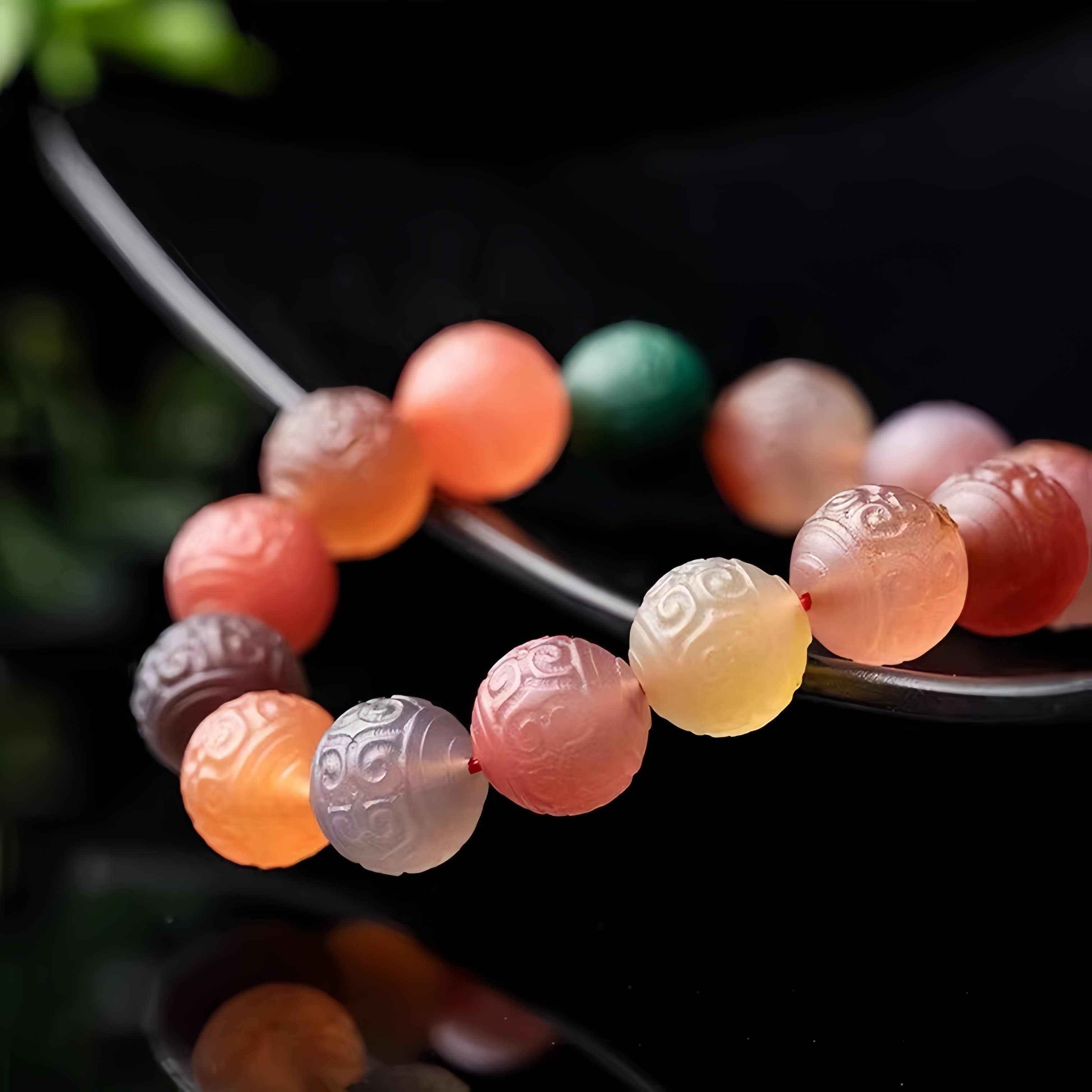 Candy Yanyuan Agate Bracelet - Chalcedony Key Pattern