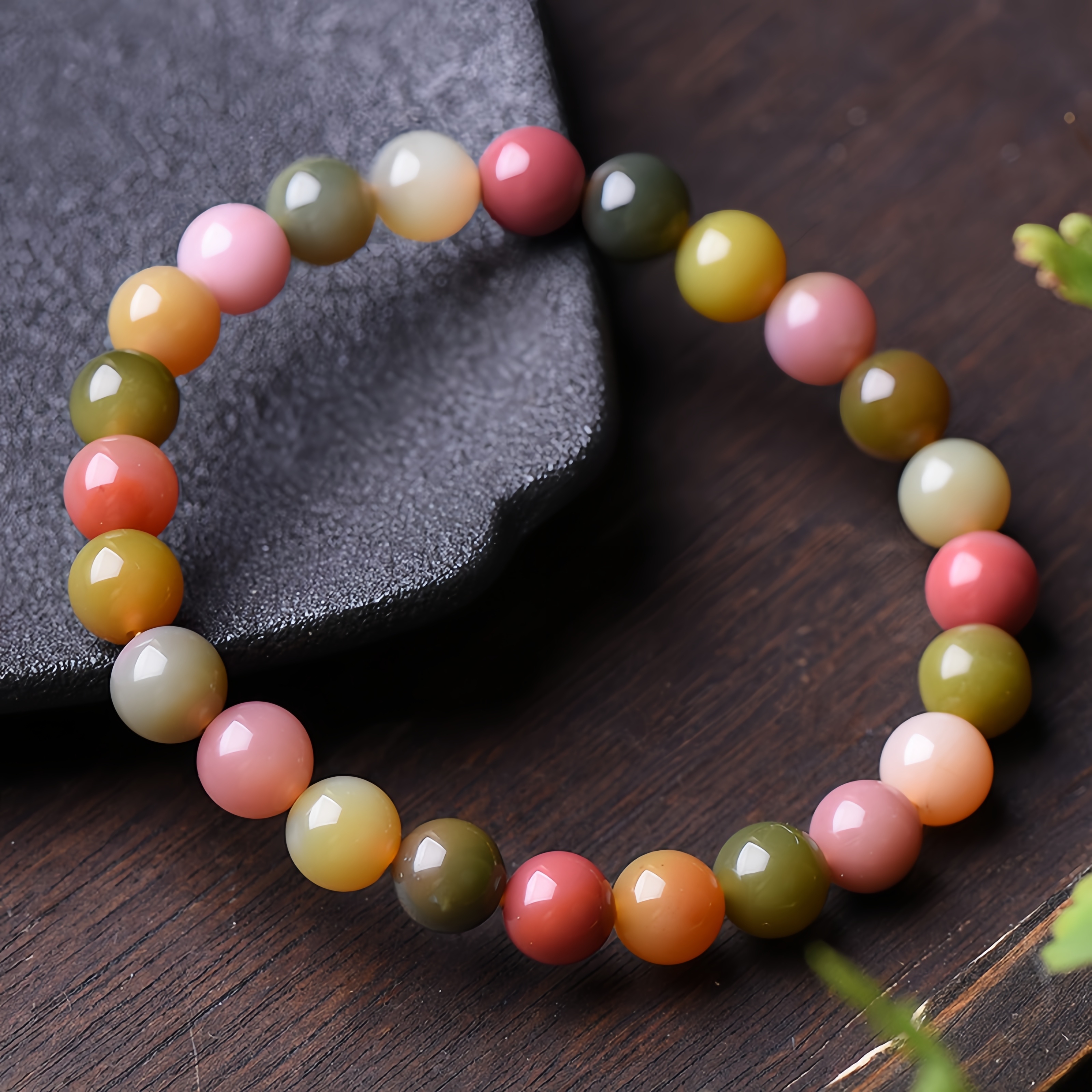 Natural Yanyuan Agate Bracelet - Candy Colors & Romance