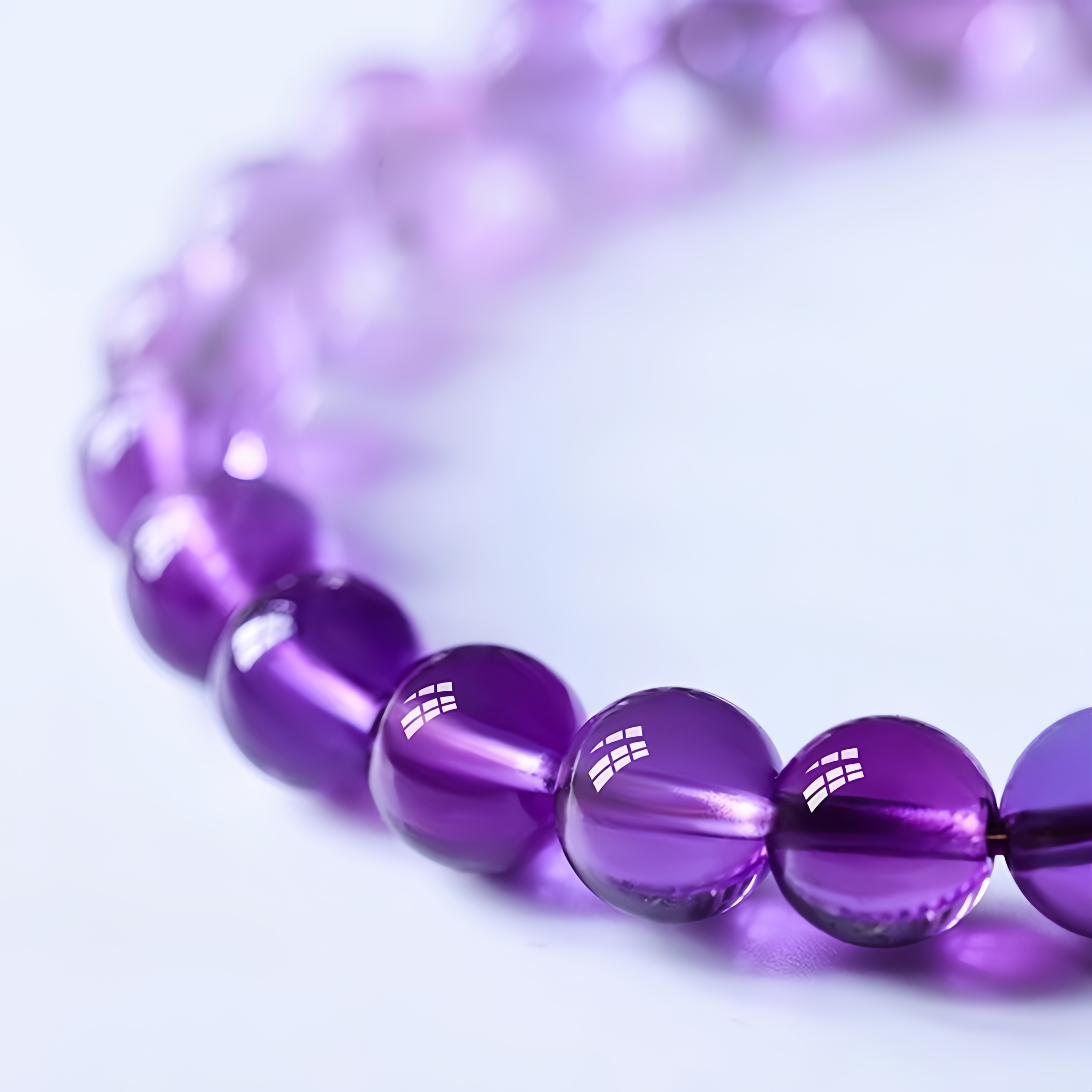 Purple Crystal & Hetian Jade Lucky Beads Bracelet ✨