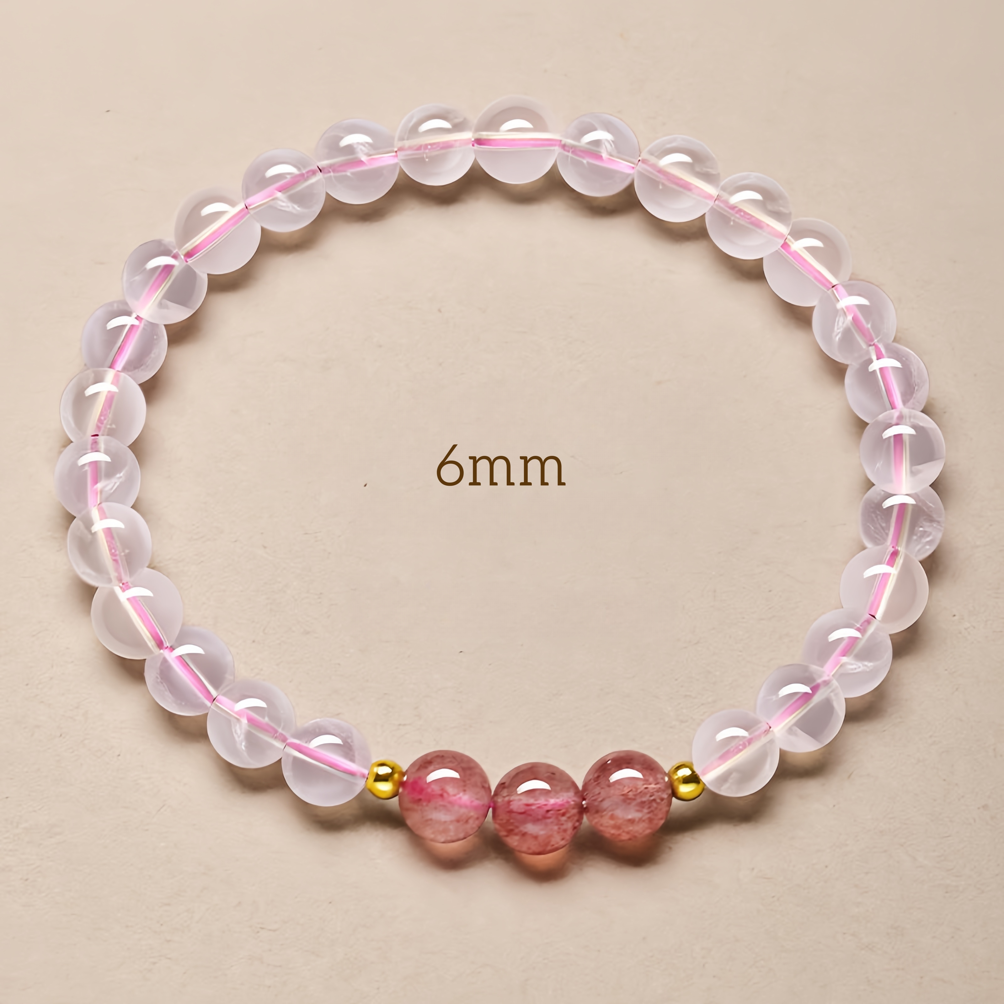 Pink Quartz & Strawberry Quartz Bracelet - Love Energy Jewelry for Women