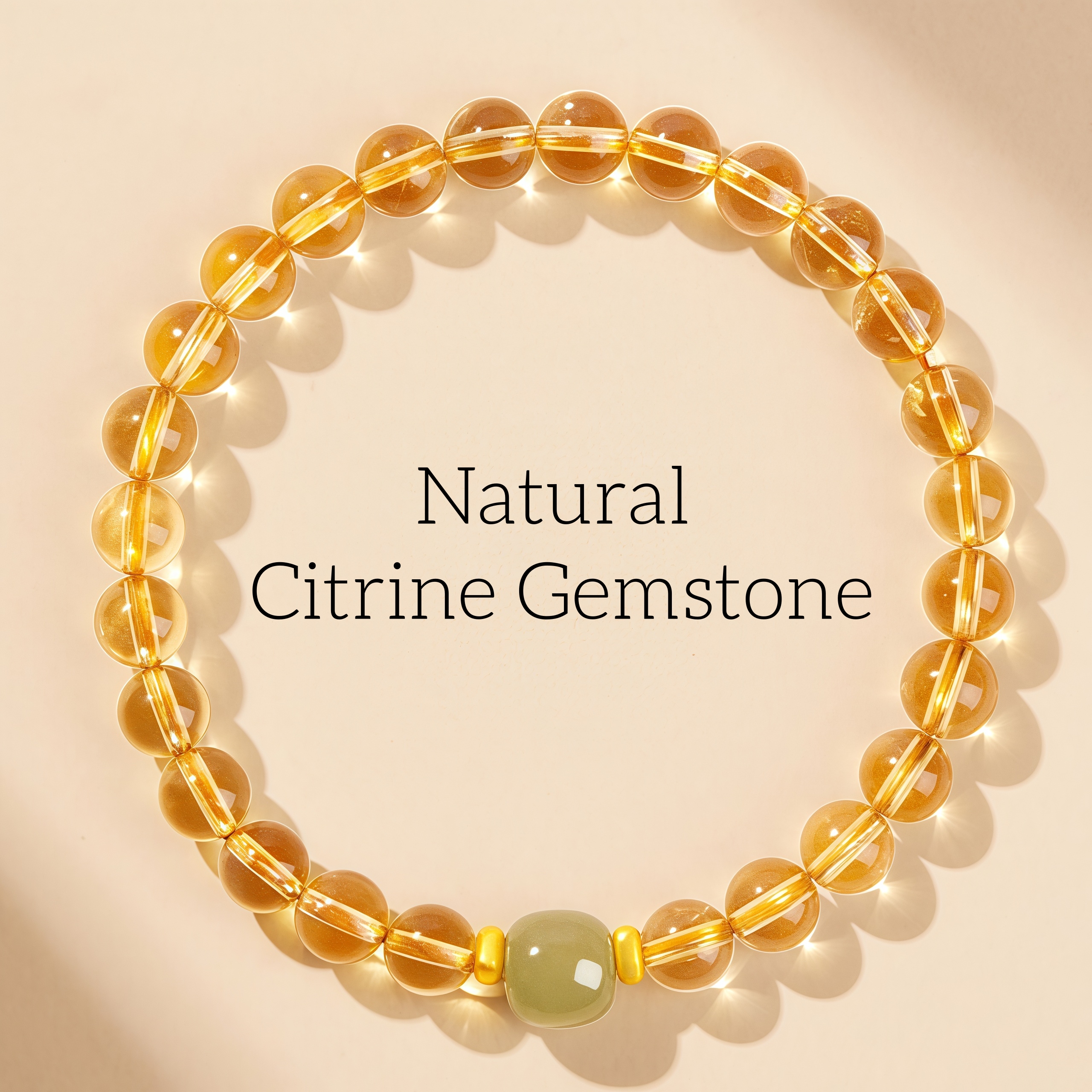 Citrine & Hetian Jade Fortune Bead Bracelet