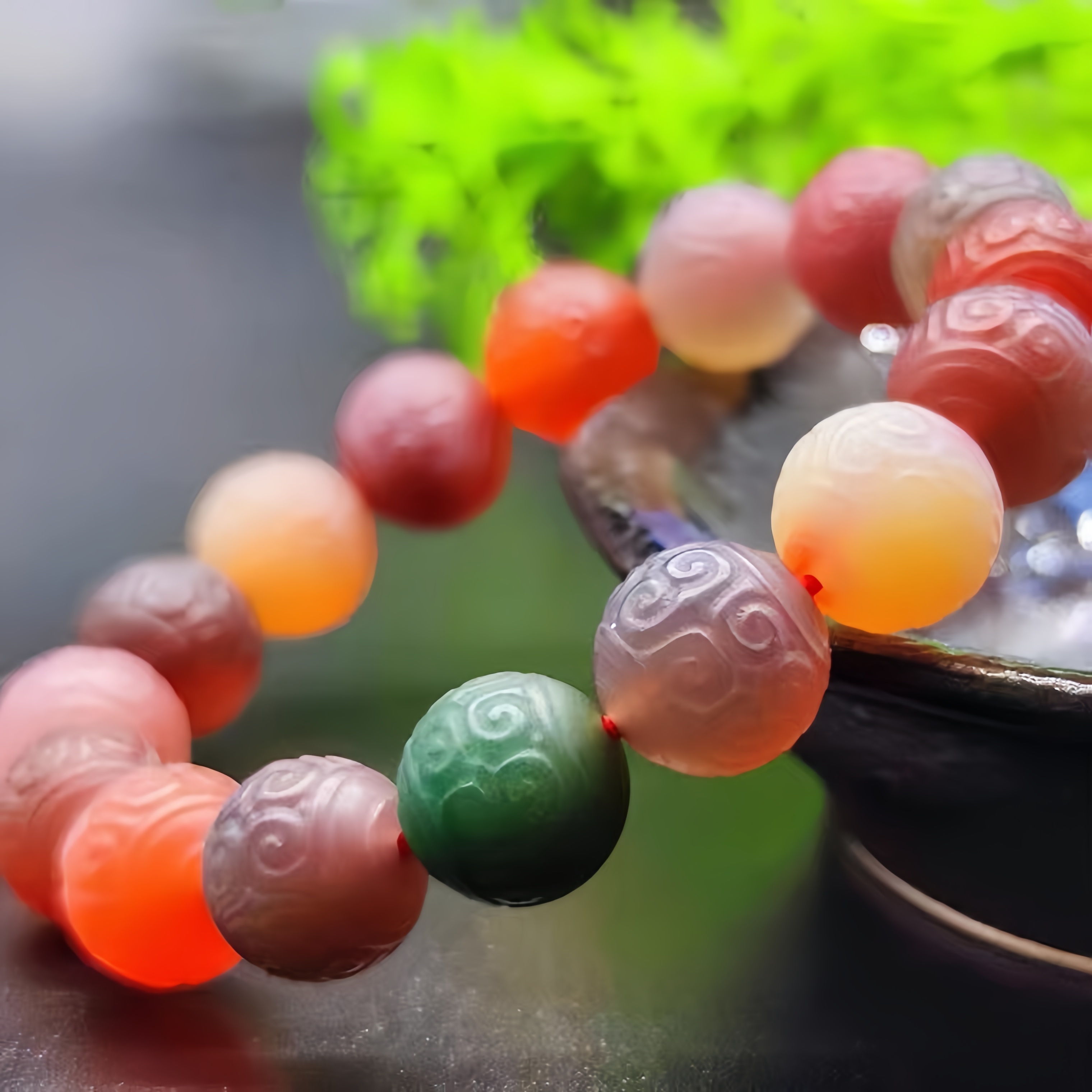 Candy Yanyuan Agate Bracelet - Chalcedony Key Pattern