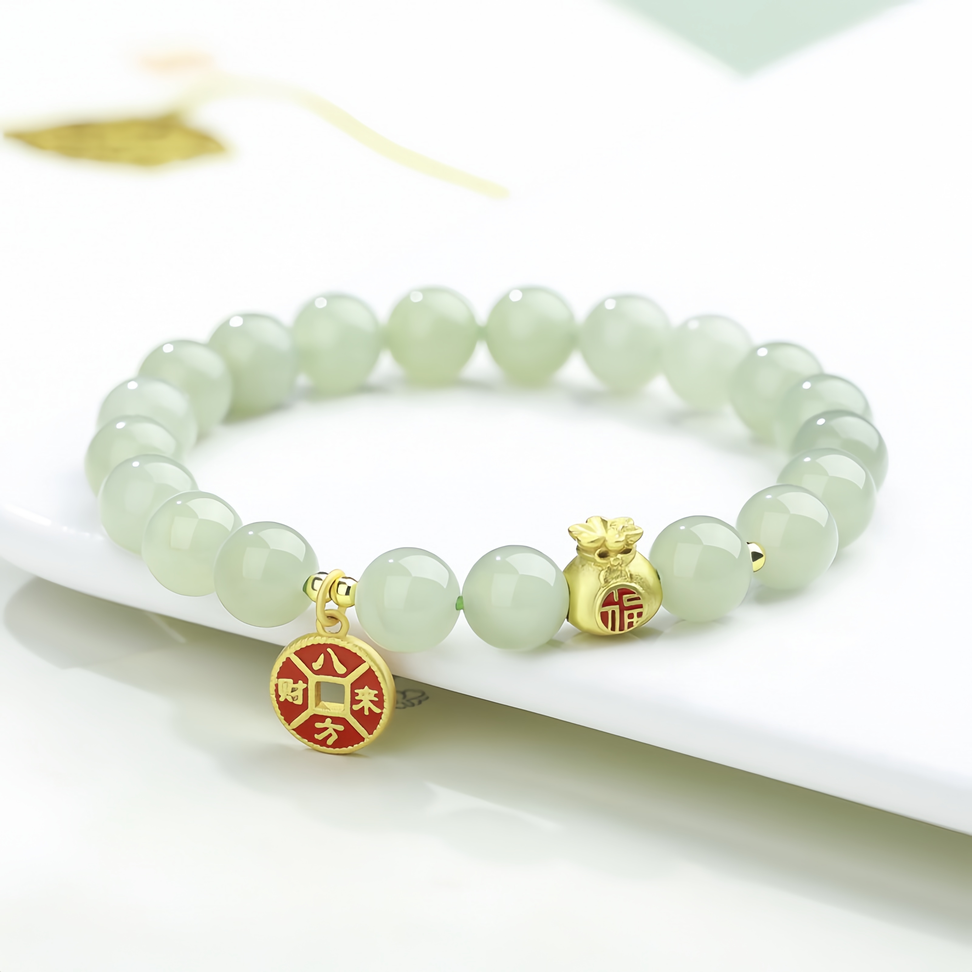 Natural Hetian Jade Bracelet - Luxury Serenity Jewelry for Women