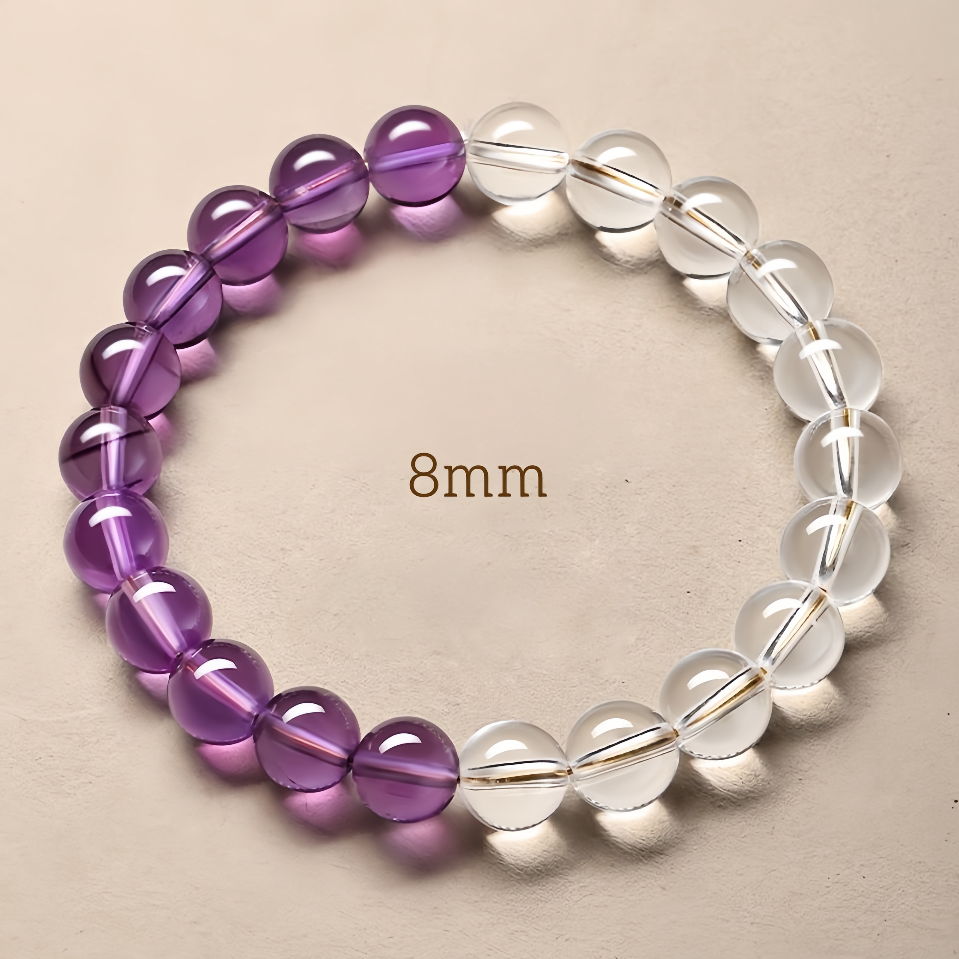White Crystal & Amethyst Bracelet - Chakra Balance Spiritual Jewelry