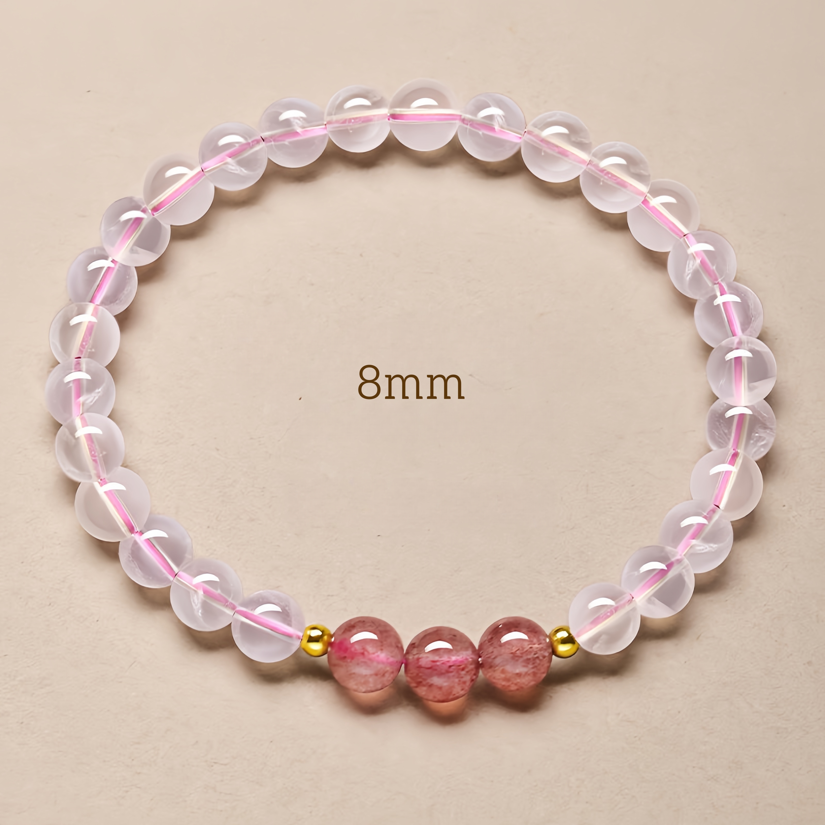 Pink Quartz & Strawberry Quartz Bracelet - Love Energy Jewelry for Women