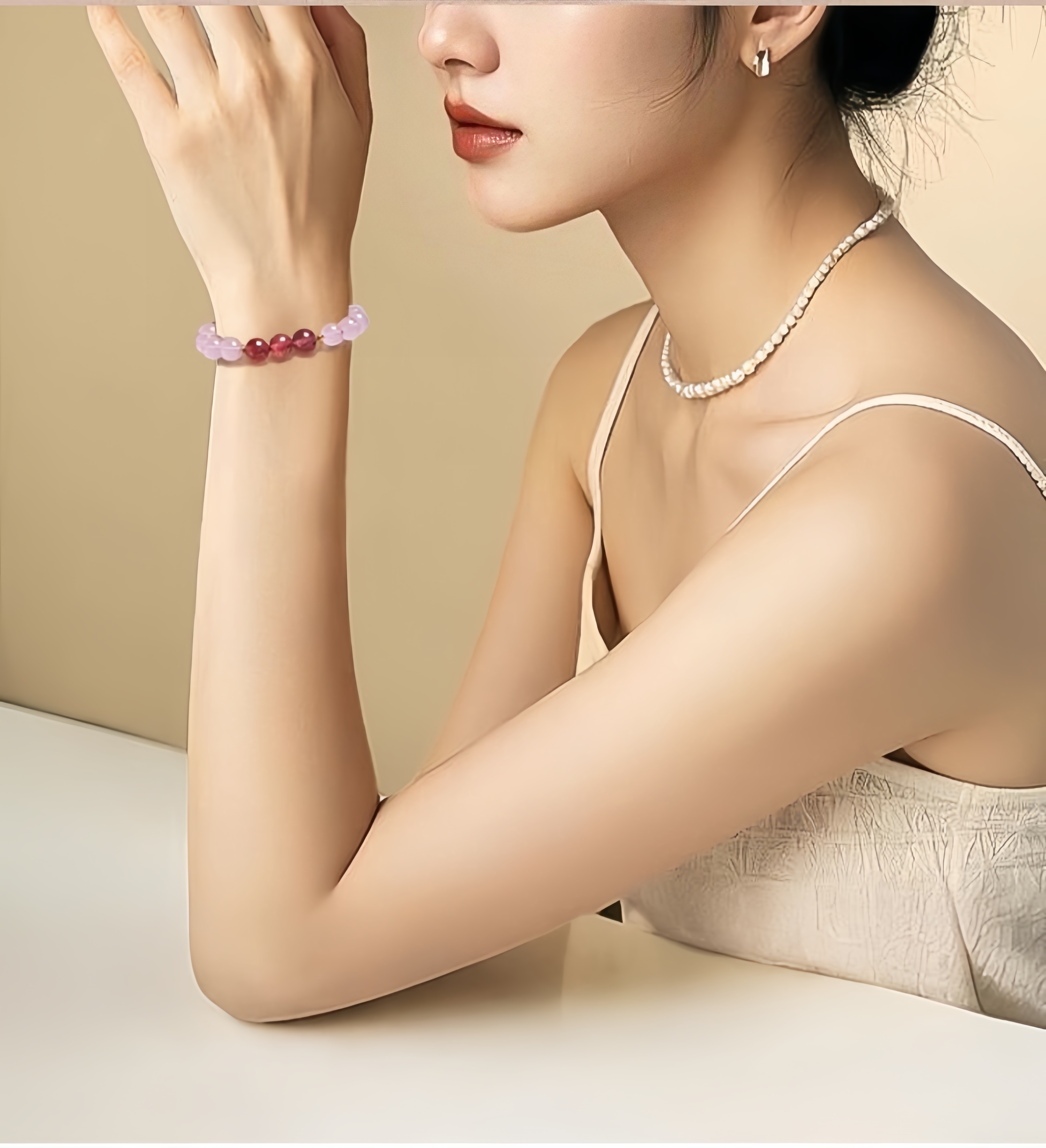 Pink Quartz & Strawberry Quartz Bracelet - Love Energy Jewelry for Women