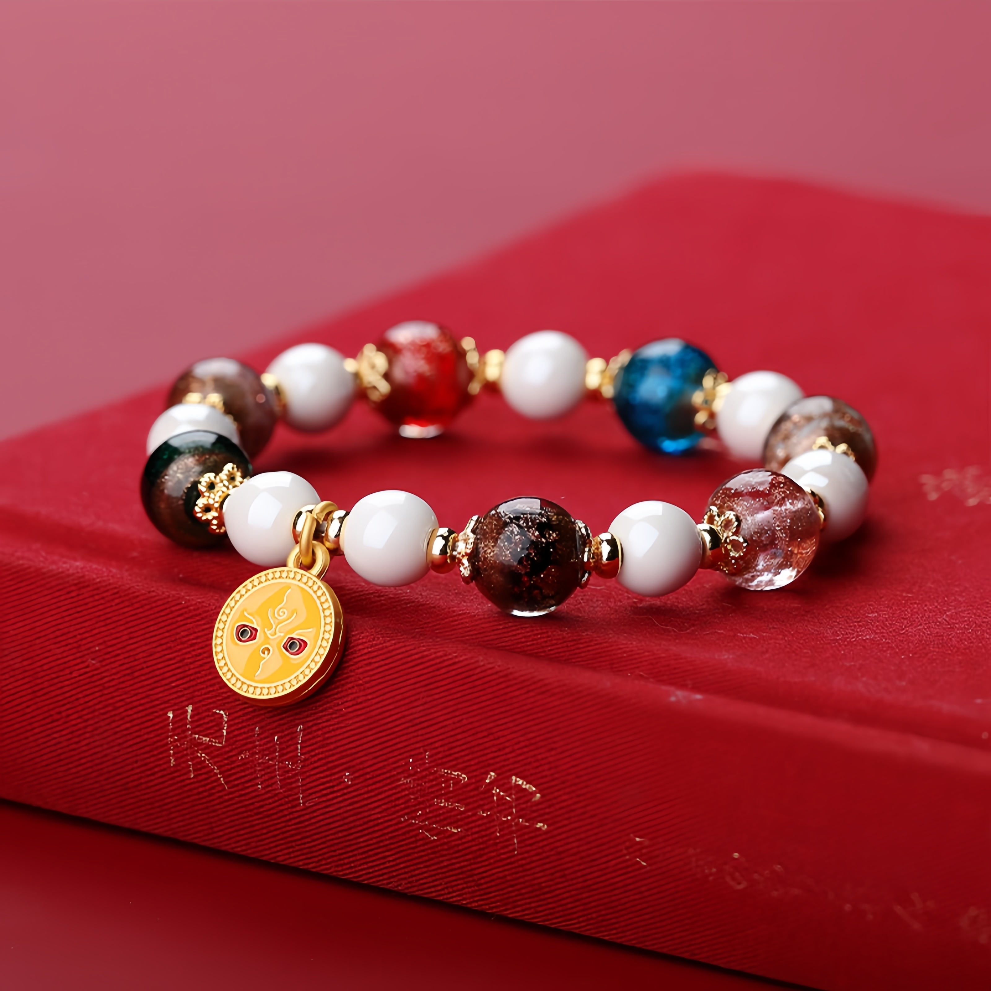 Han Dynasty Ash Bracelet - Gold Foil & Ceramic